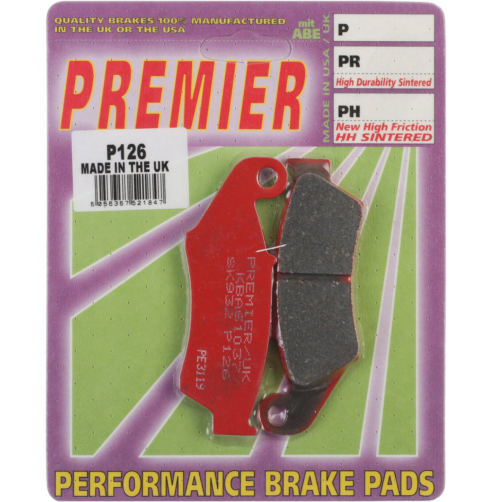 New PREMIER Brake Pads - P Organic Standard #PBP126