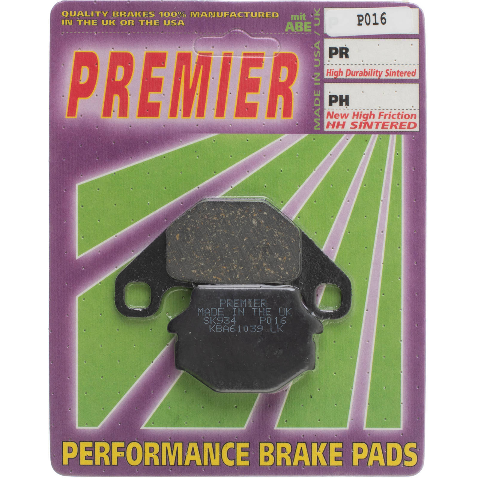 New PREMIER Brake Pads - P Organic Standard #PBP16