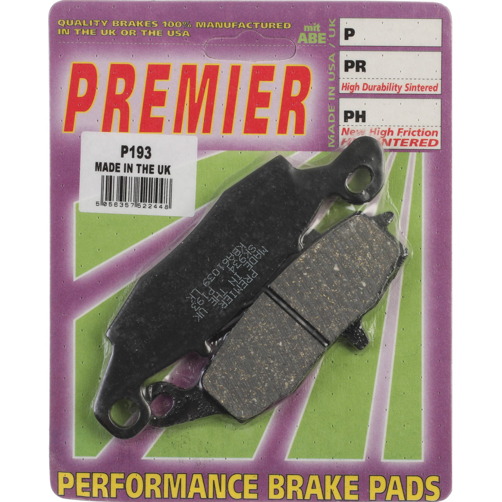 New PREMIER Brake Pads - P Organic Standard #PBP193