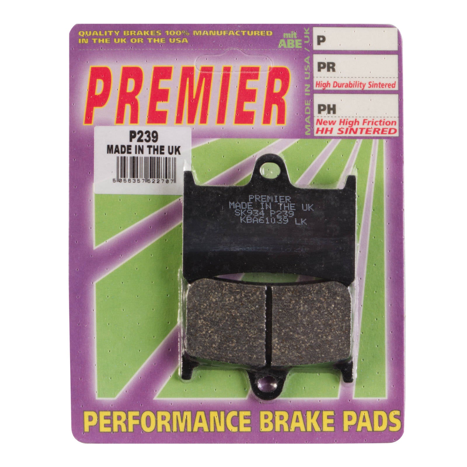 New PREMIER Brake Pads - P Organic Standard #PBP239