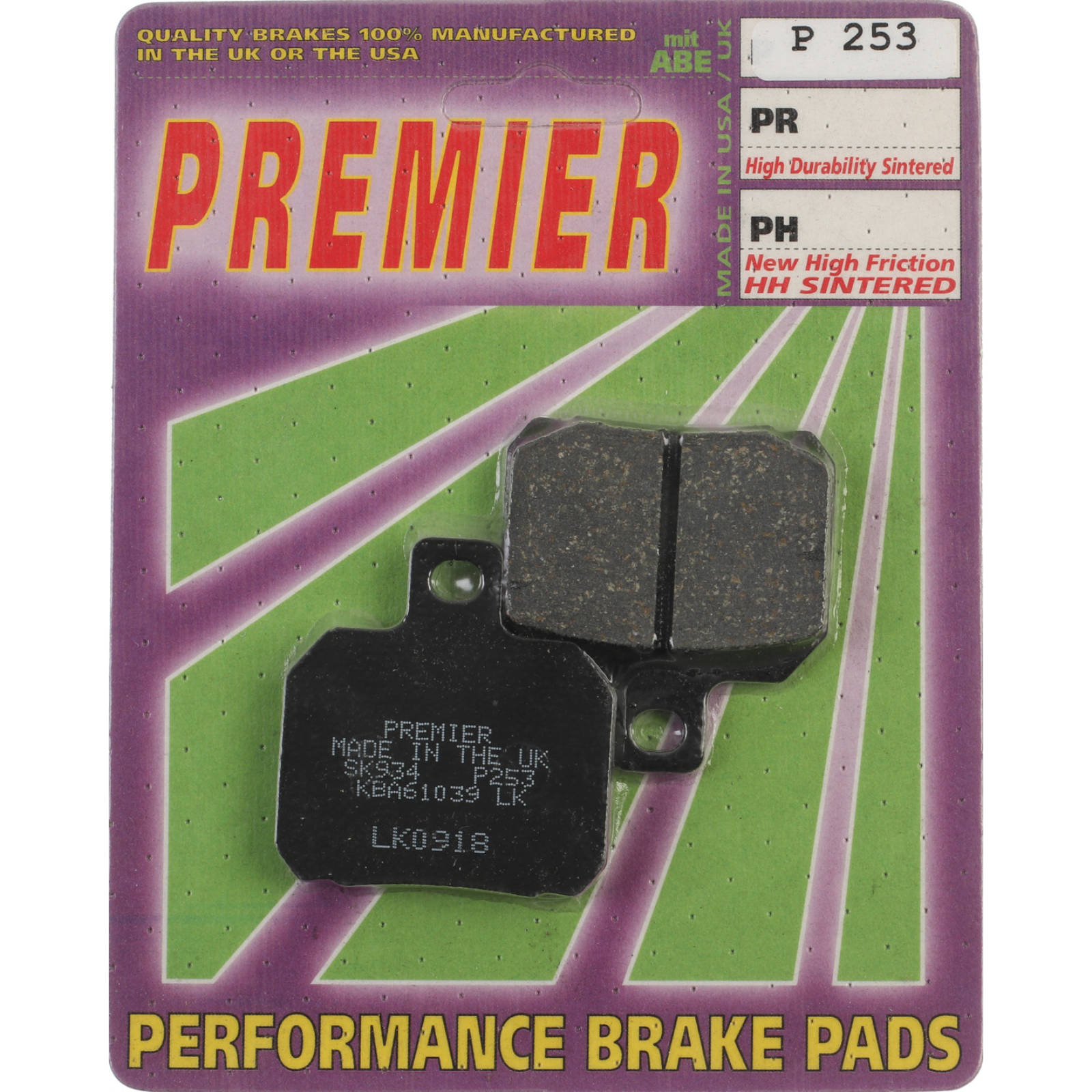 New PREMIER Brake Pads - P Organic Standard #PBP253