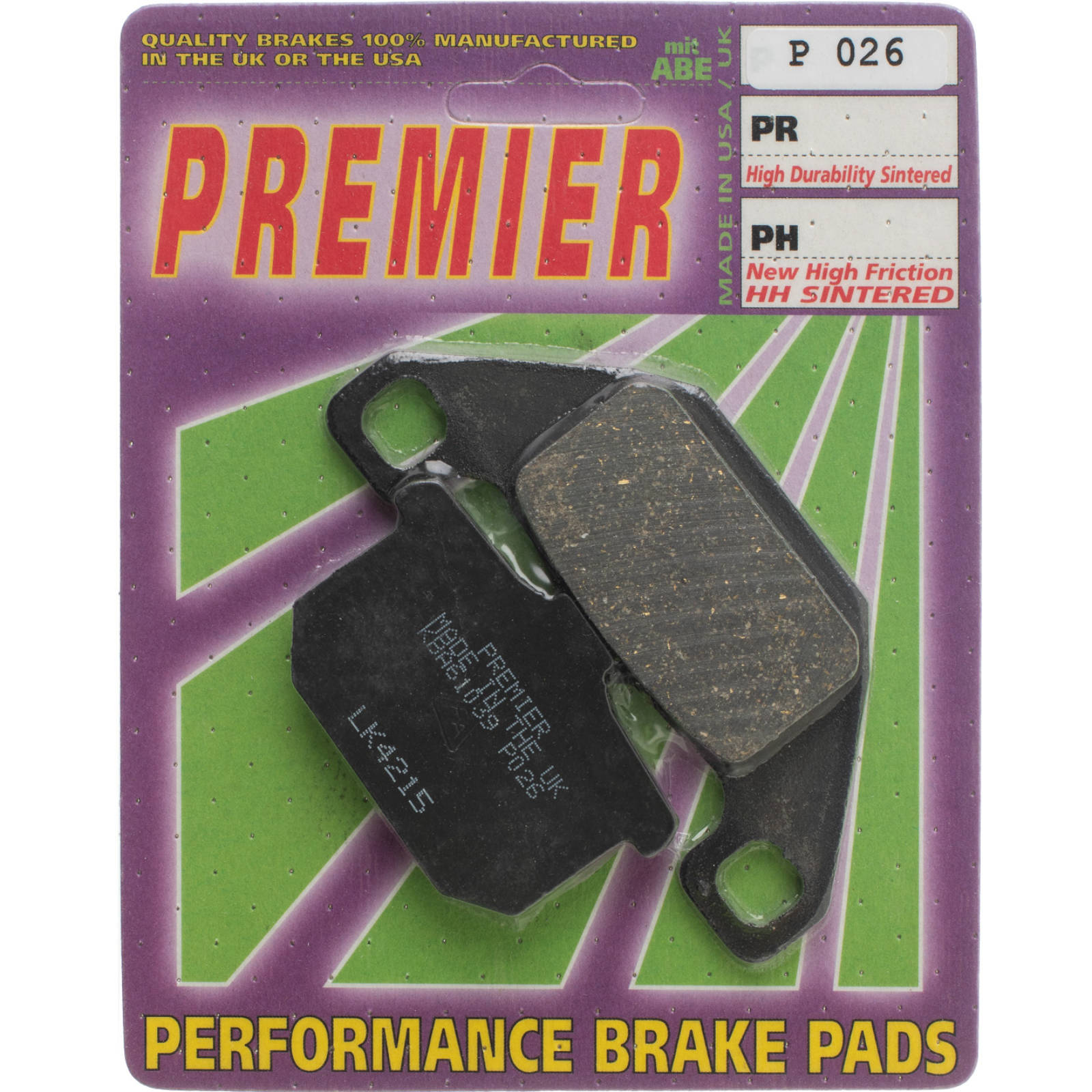 New PREMIER Brake Pads - P Organic Standard #PBP26
