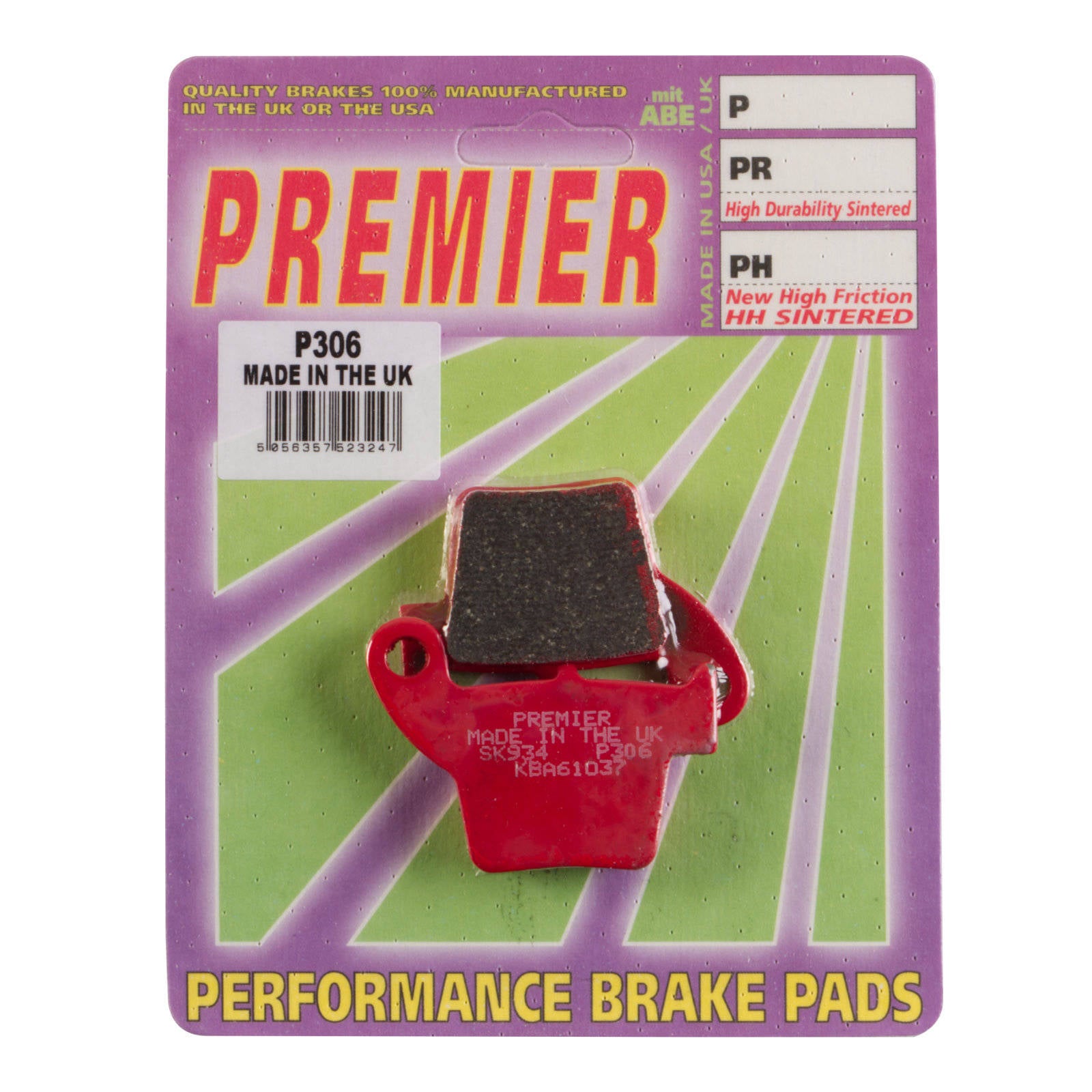 New PREMIER Brake Pads - P Organic Standard #PBP306