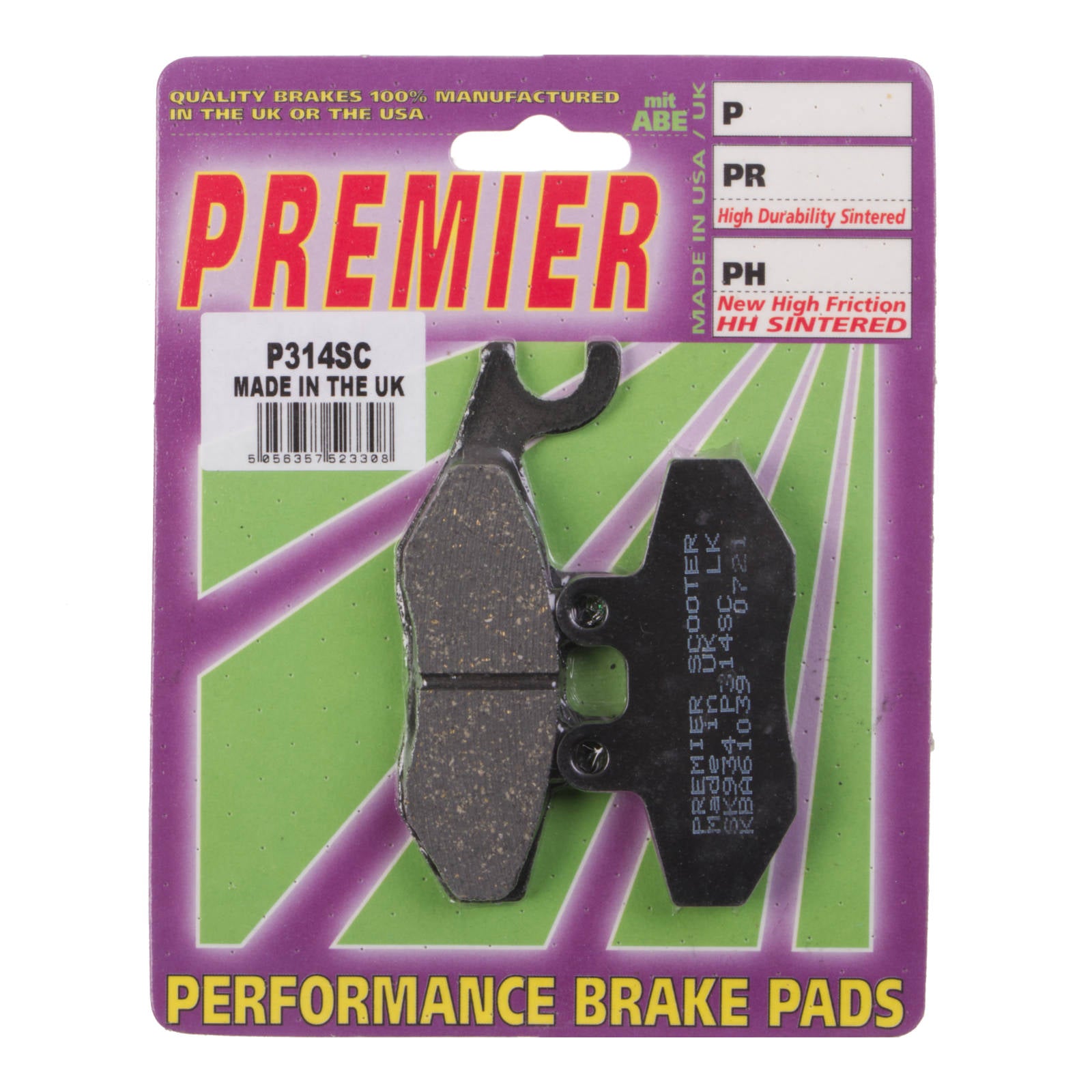 New PREMIER Brake Pads - P Organic Standard #PBP314