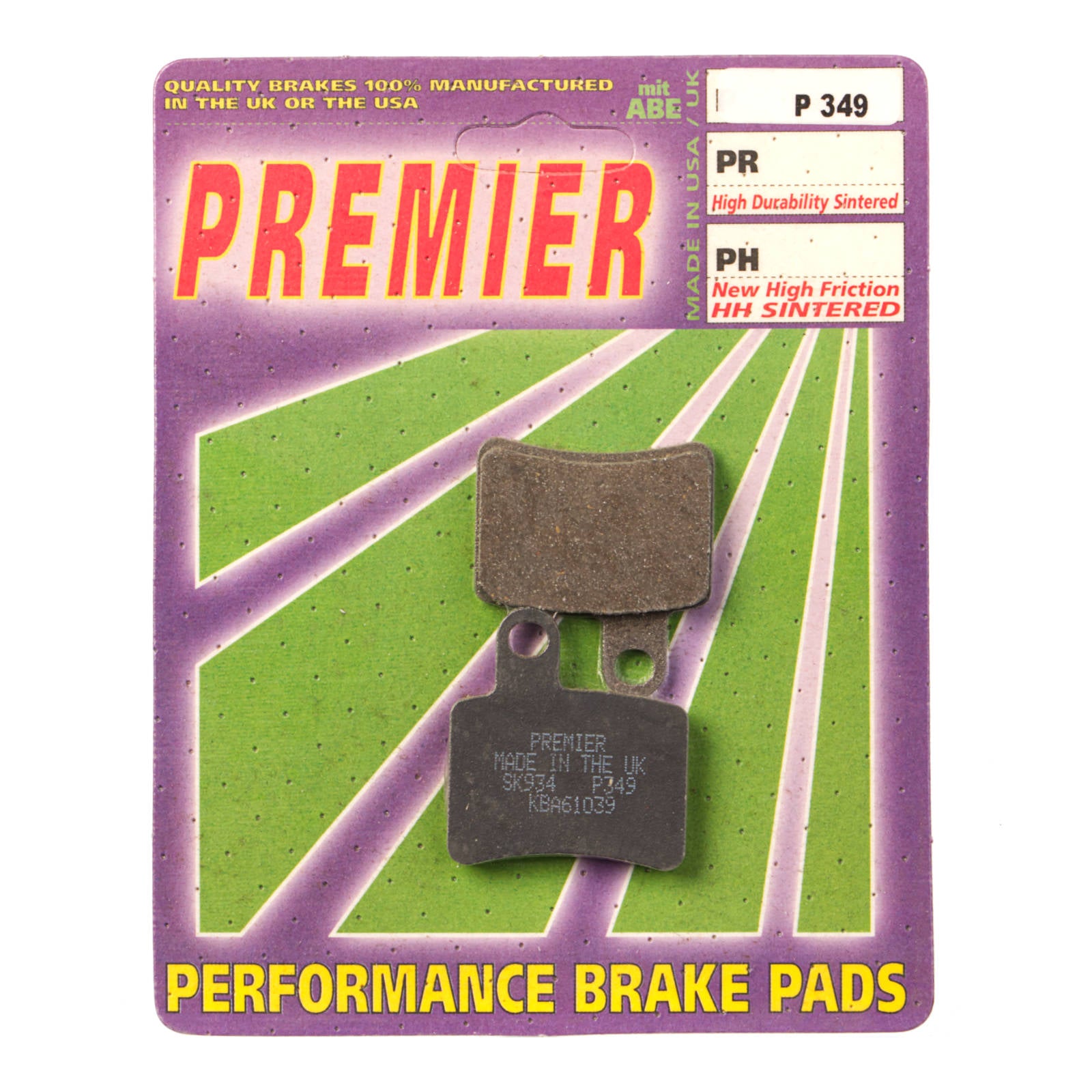 New PREMIER Brake Pads - P Organic Standard #PBP349