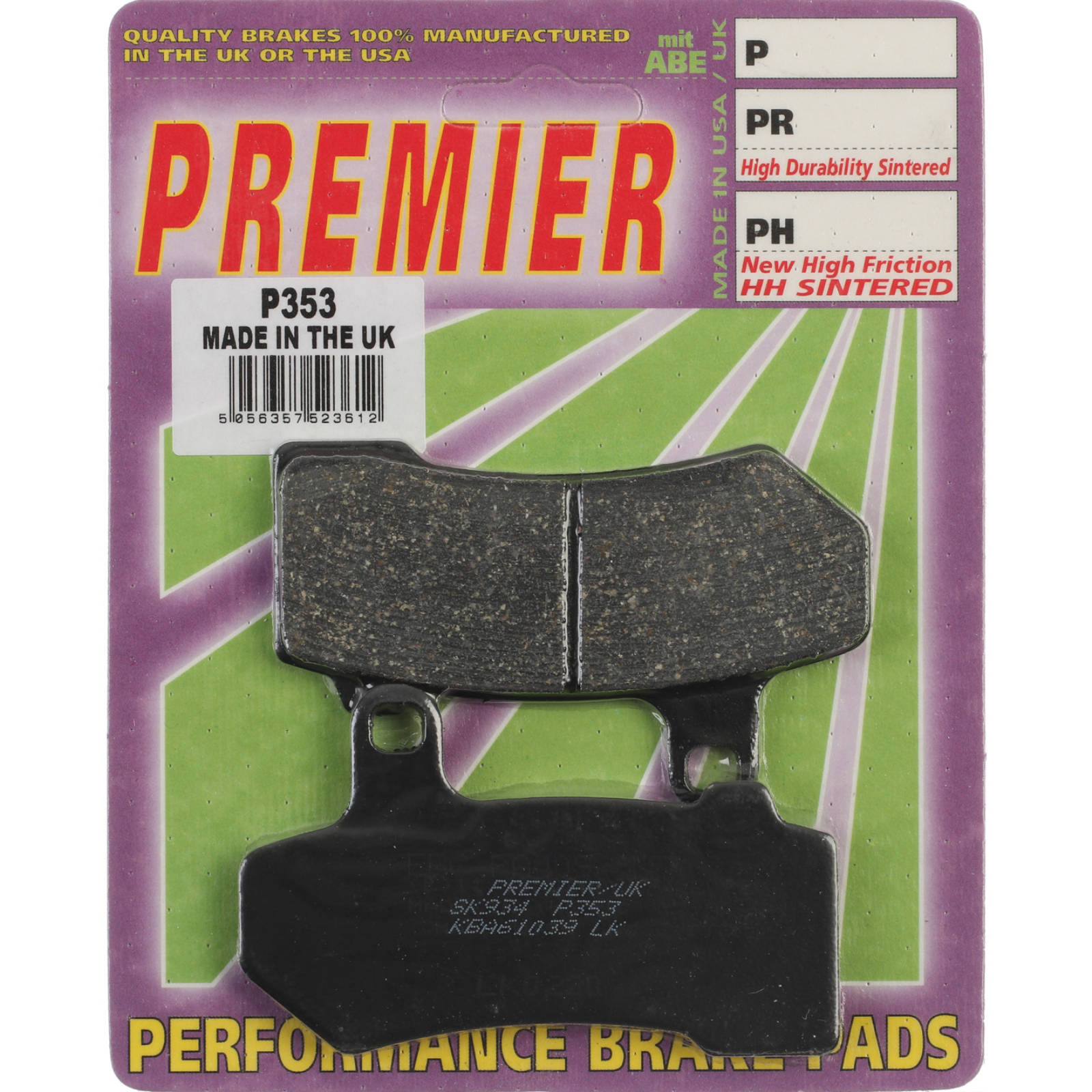 New PREMIER Brake Pads - P Organic Standard #PBP353