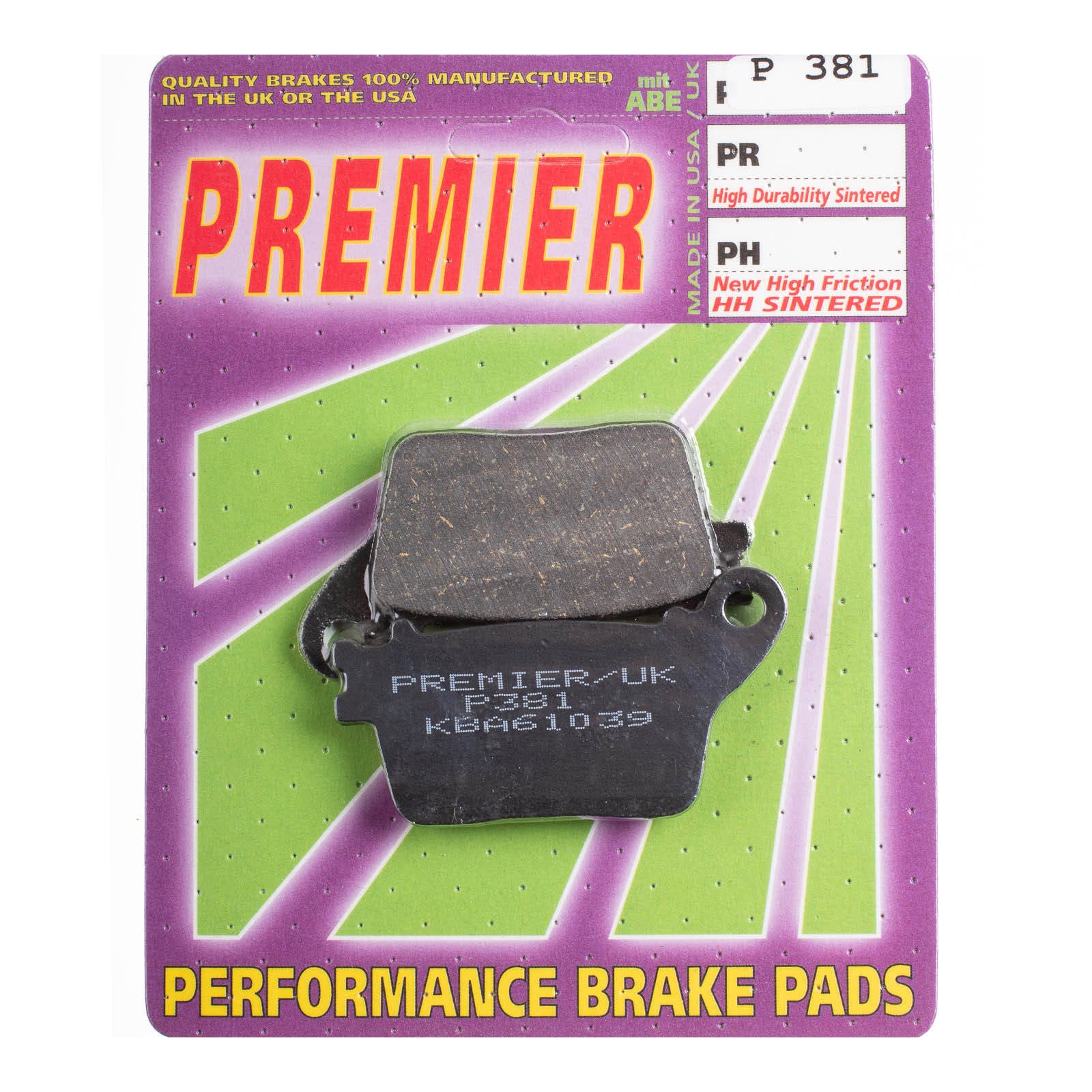 New PREMIER Brake Pads - P Organic Standard #PBP381