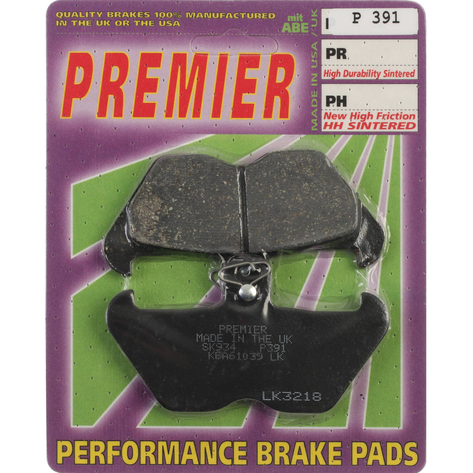New PREMIER Brake Pads - P Organic Standard #PBP391