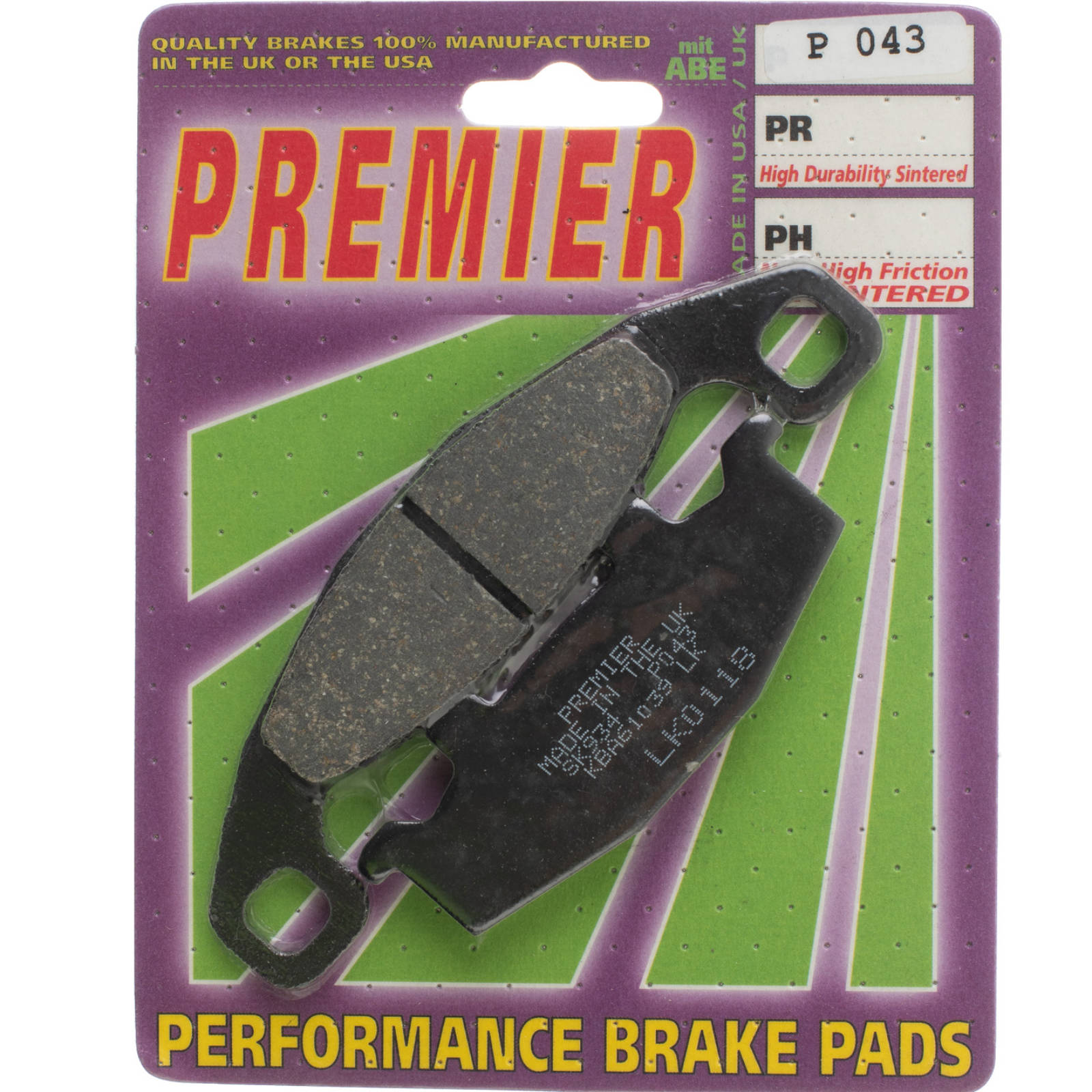 New PREMIER Brake Pads - P Organic Standard #PBP43