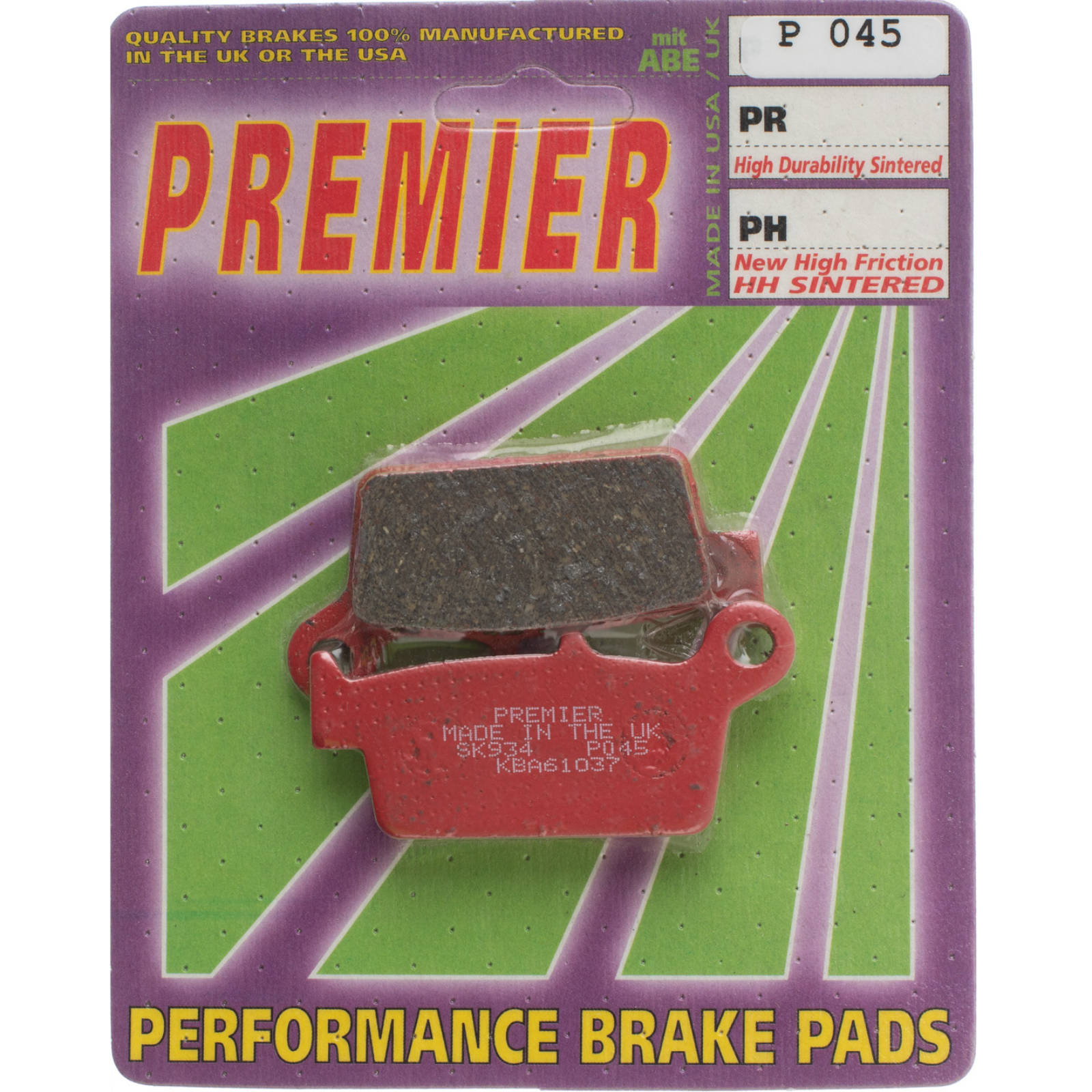 New PREMIER Brake Pads - P Organic Standard #PBP45