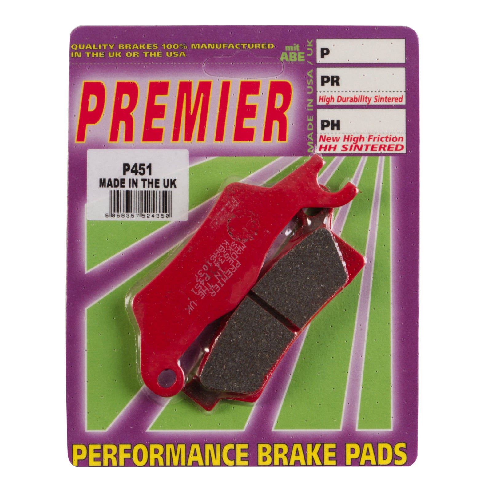 New PREMIER Brake Pads - P Organic Standard #PBP451