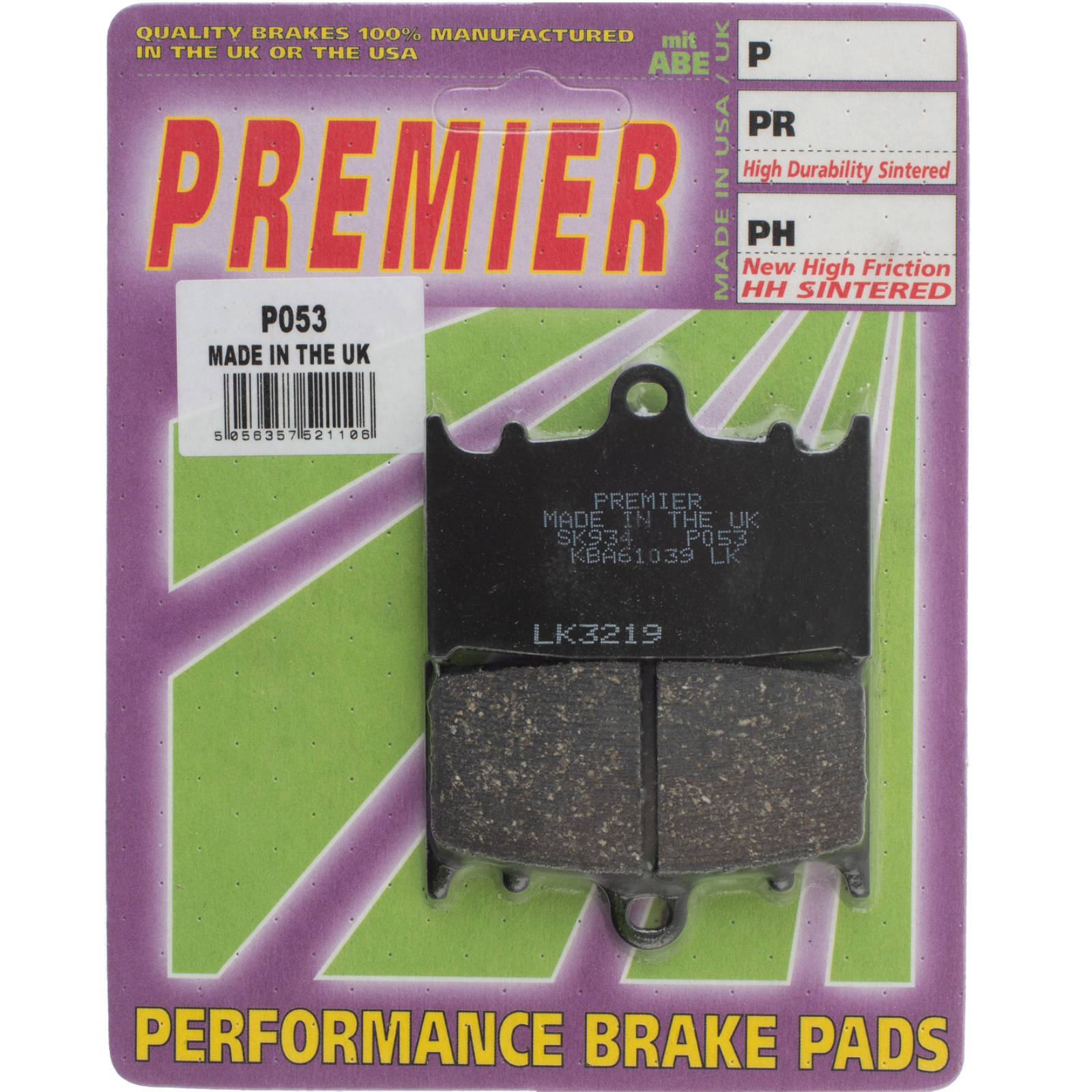 New PREMIER Brake Pads - P Organic Standard #PBP53