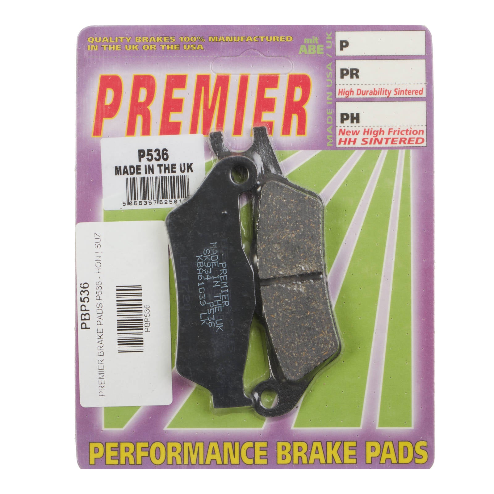 New PREMIER Brake Pads - P Organic Standard #PBP536