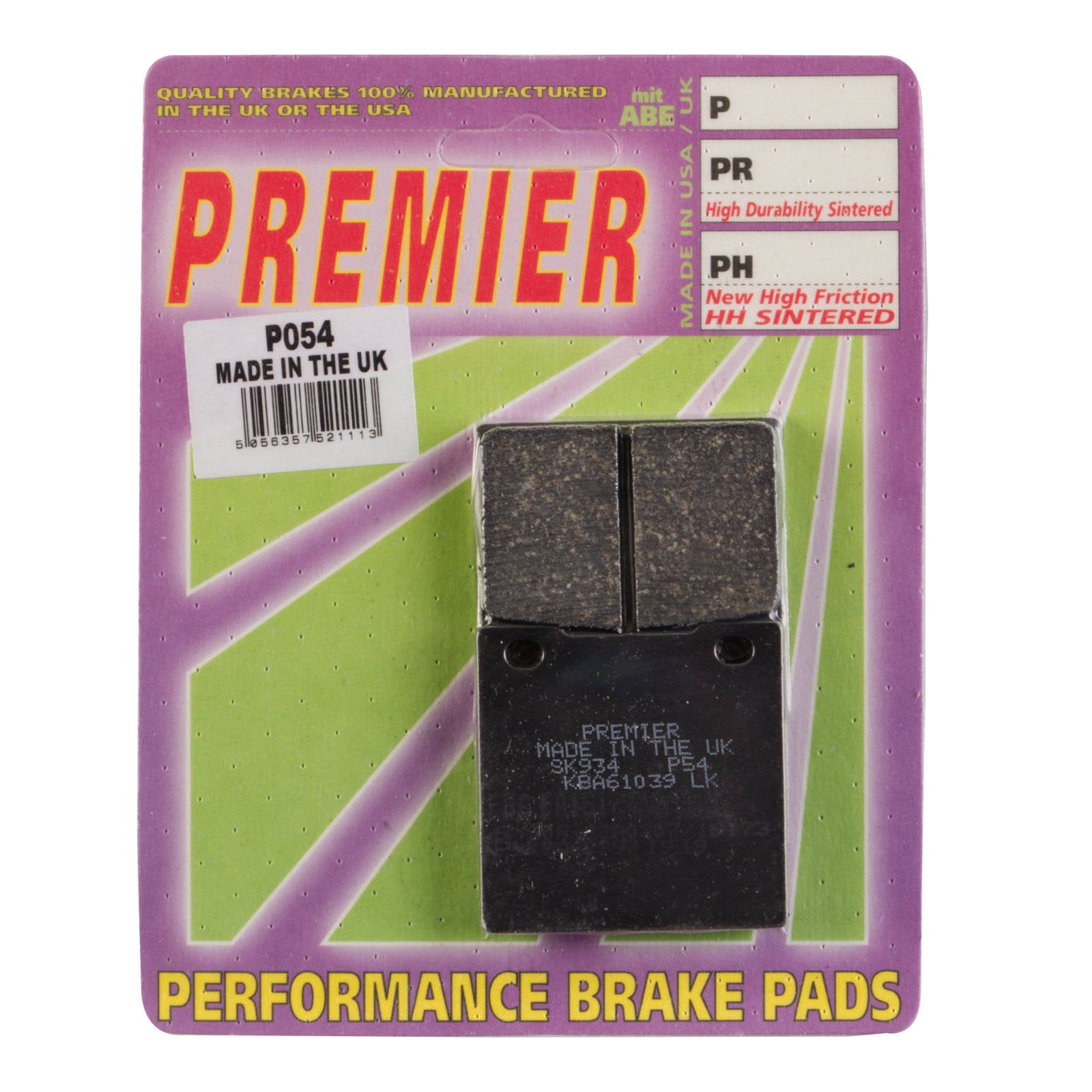New PREMIER Brake Pads - P Organic Standard #PBP54