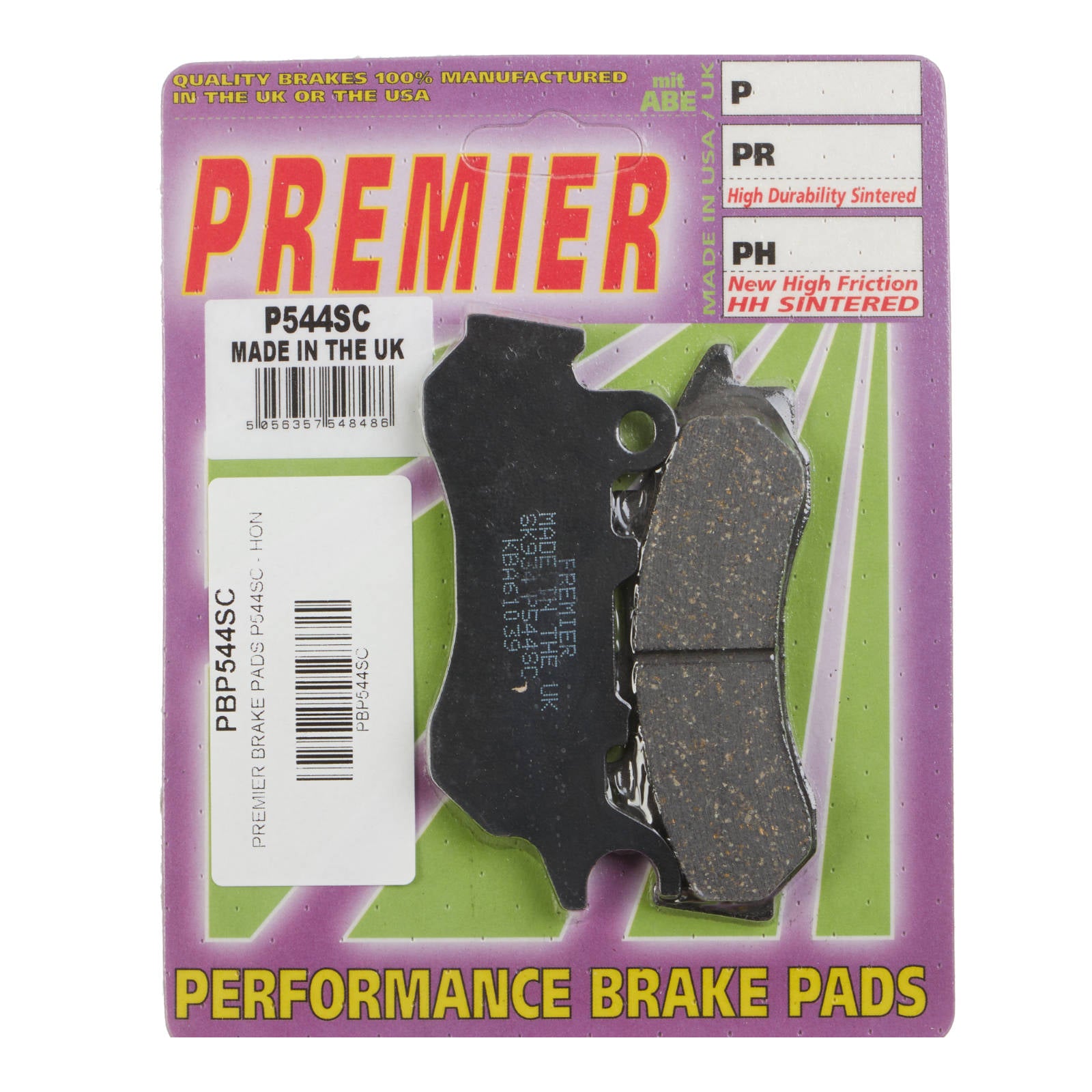 New PREMIER Brake Pads - P-Sc Organic Scooter #PBP544SC