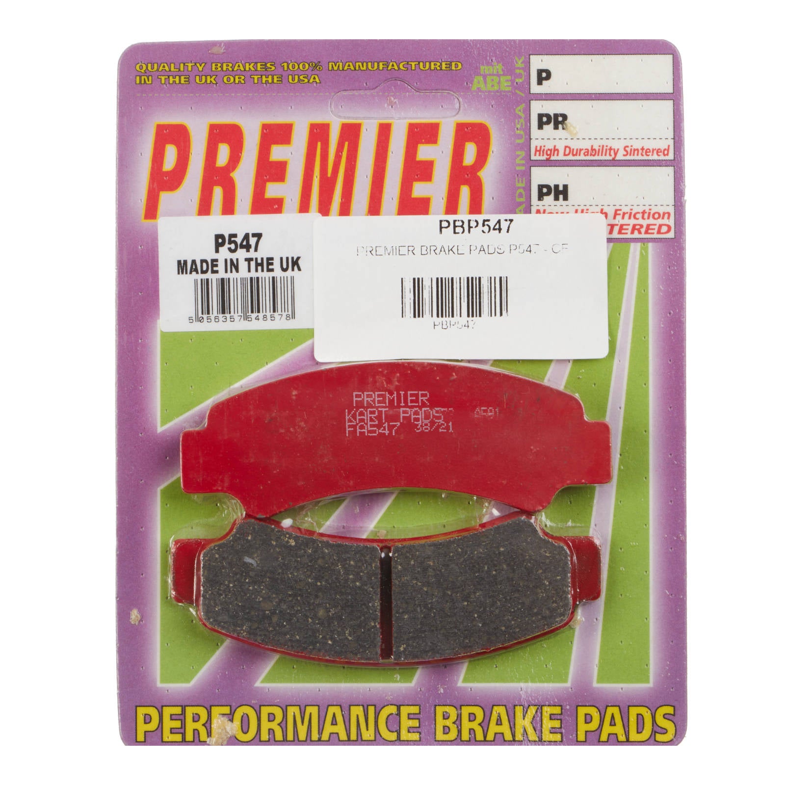 New PREMIER Brake Pads - P Organic Standard #PBP547