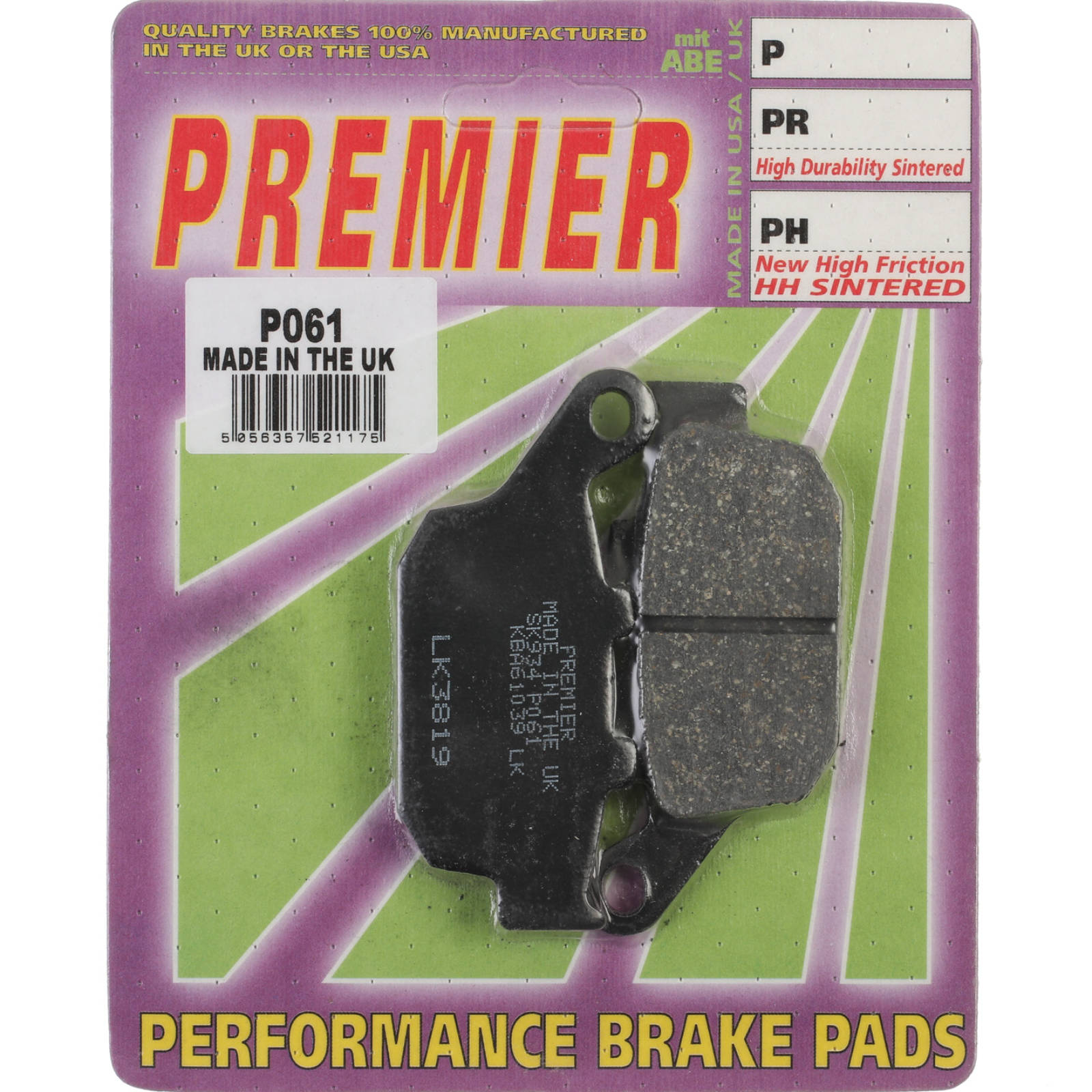 New PREMIER Brake Pads - P Organic Standard #PBP61