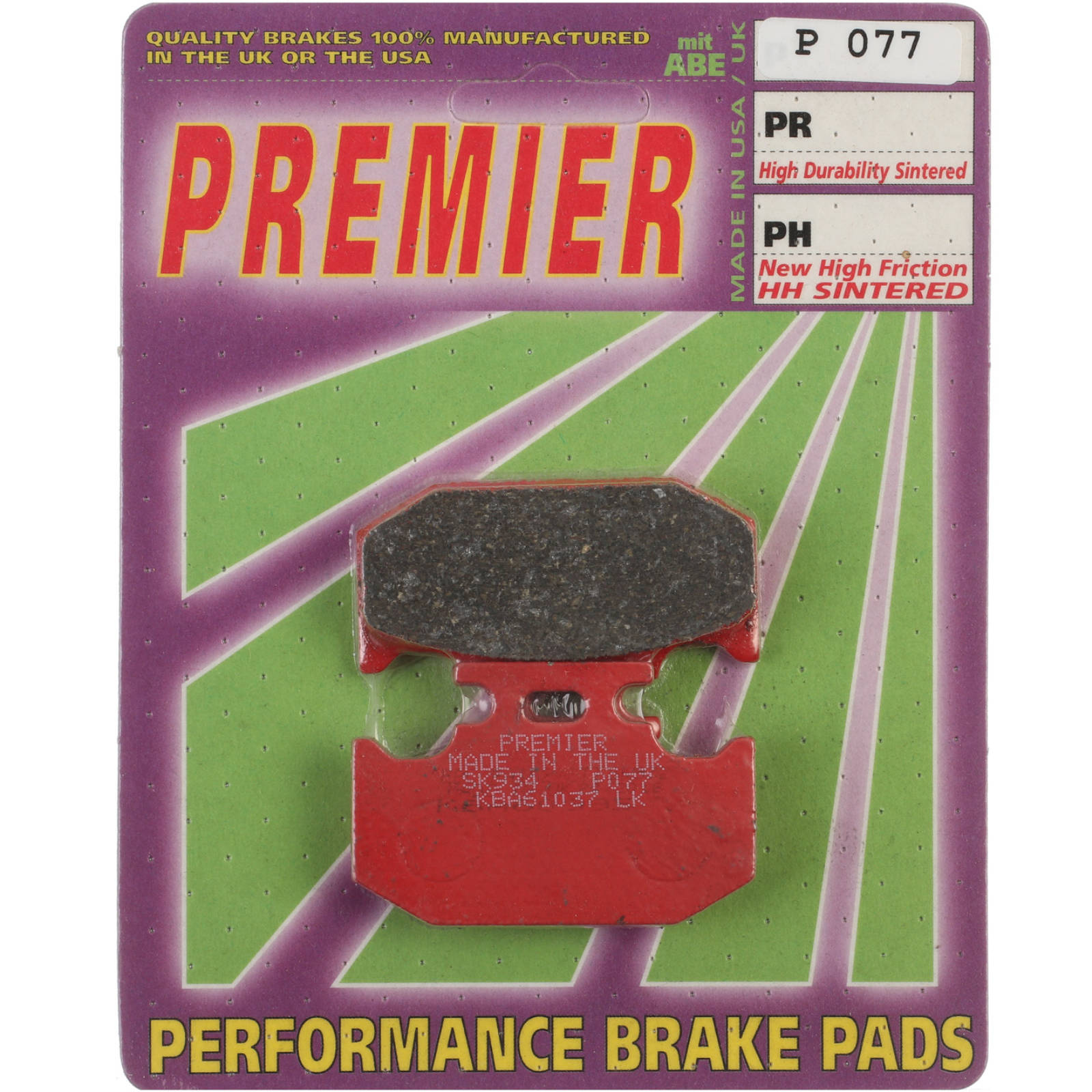 New PREMIER Brake Pads - P Organic Standard #PBP77
