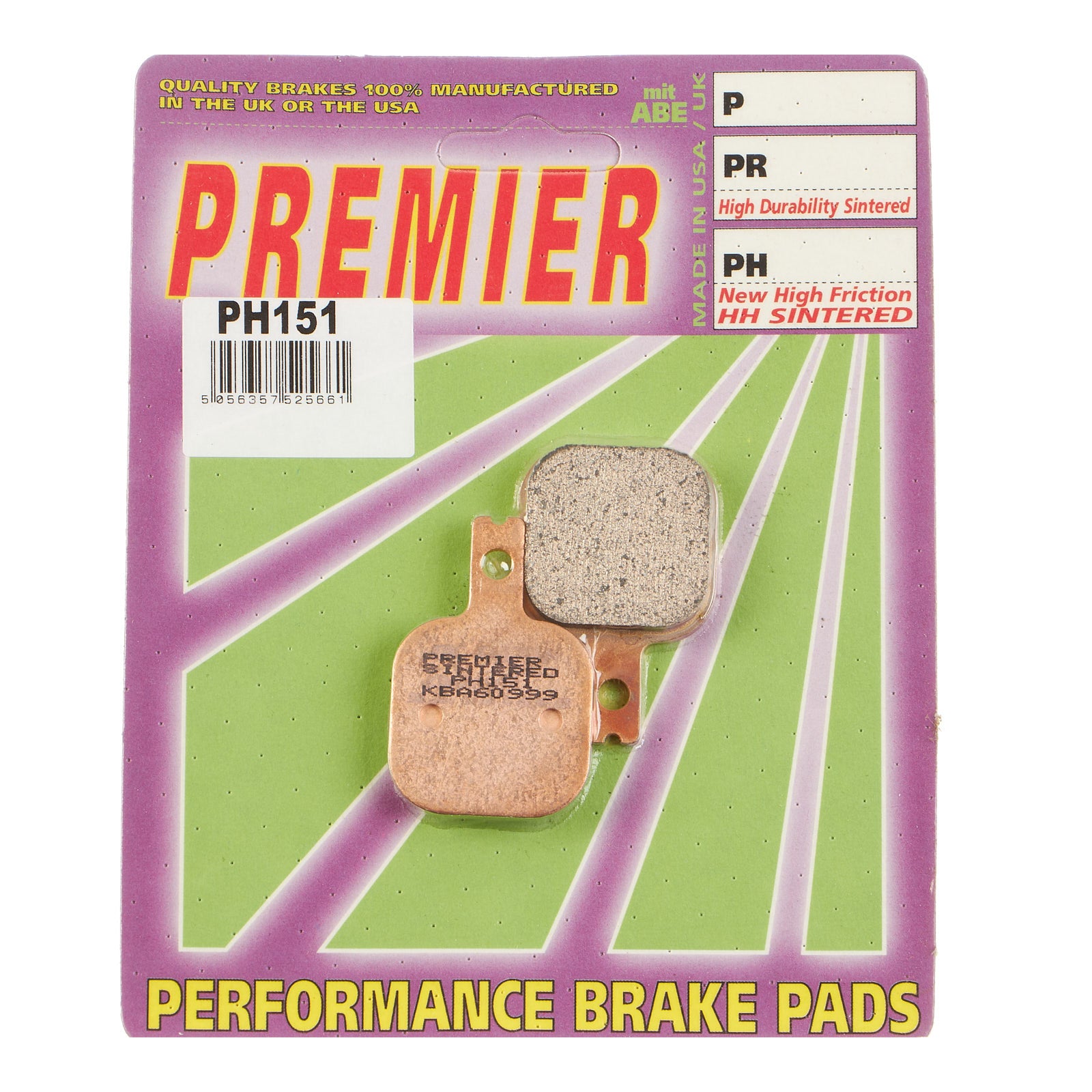 New PREMIER Brake Pads - PH Street Sintered #PBPH151