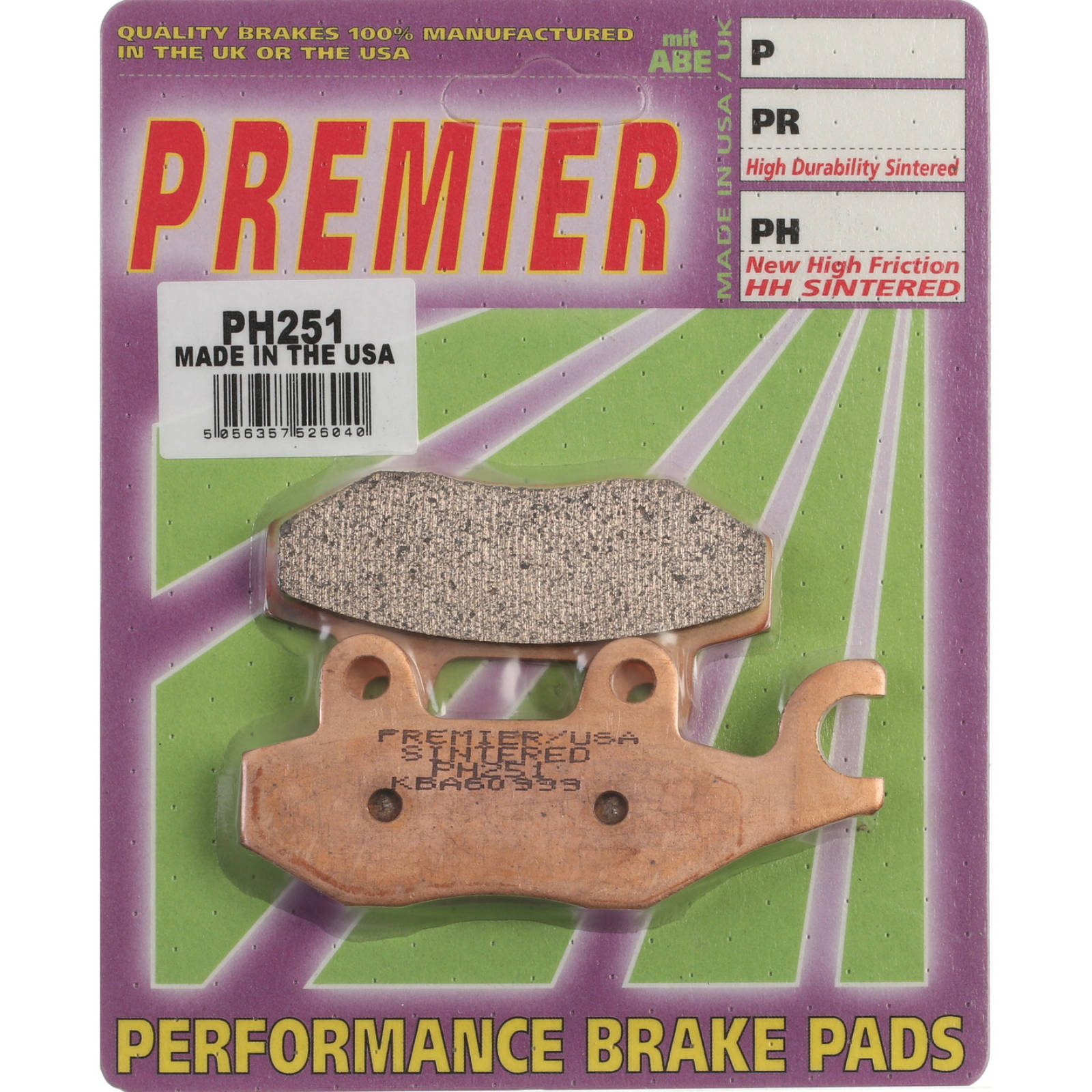 New PREMIER Brake Pad - PH Street Sintered (GF247S3) #PBPH251