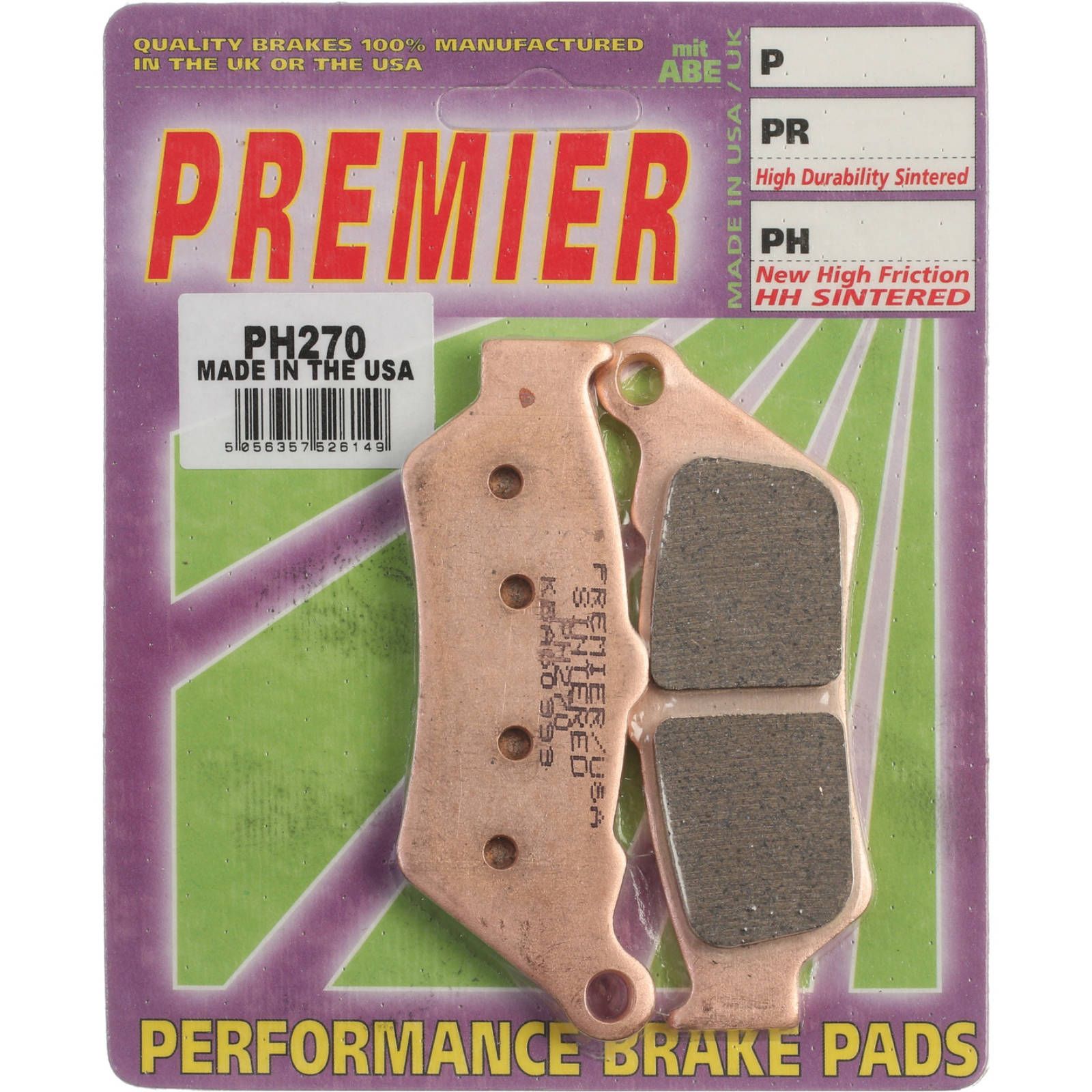 New PREMIER Brake Pad - PH Street Sintered (GF106S3) #PBPH270