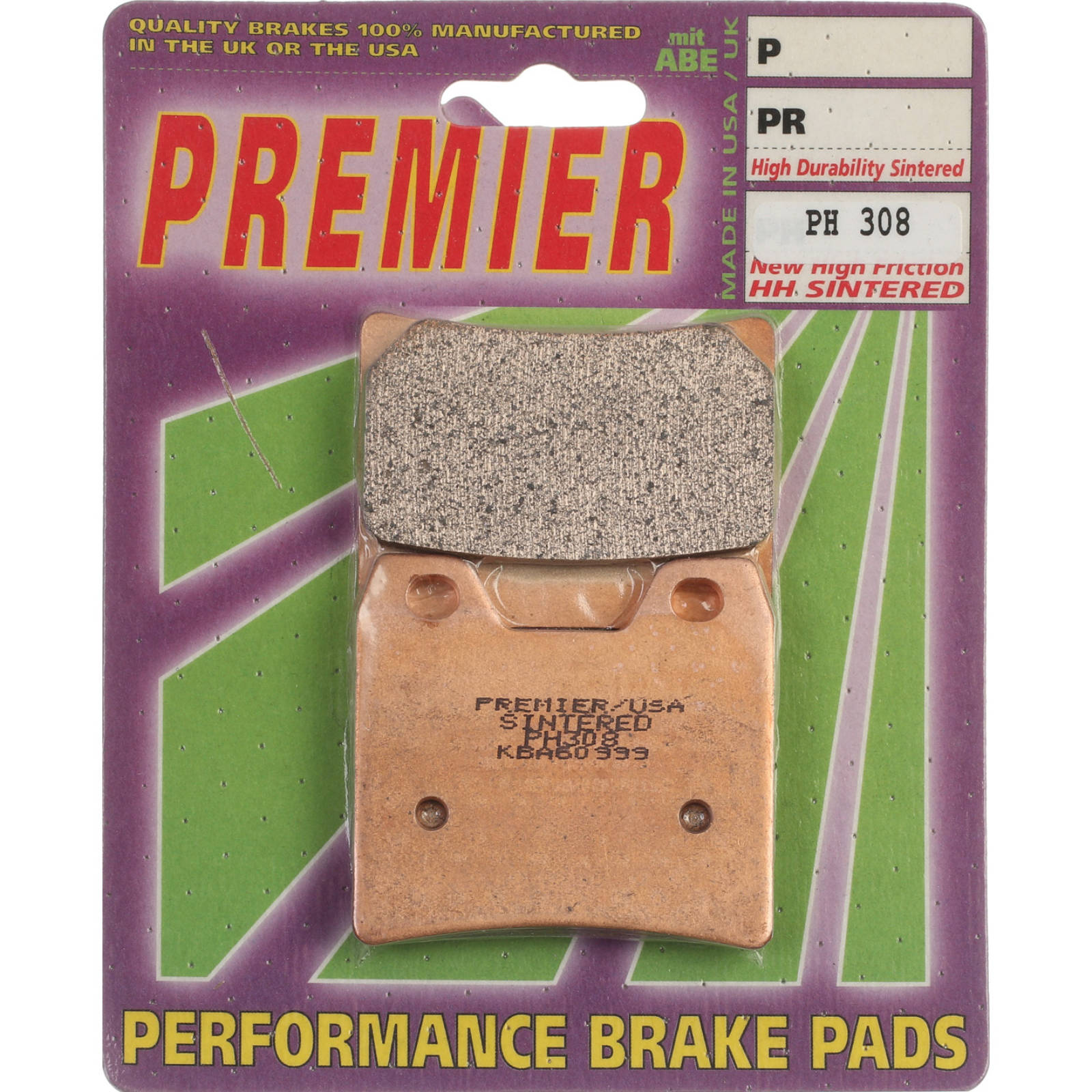 New PREMIER Brake Pad - PH Street Sintered (GF222S3) #PBPH308