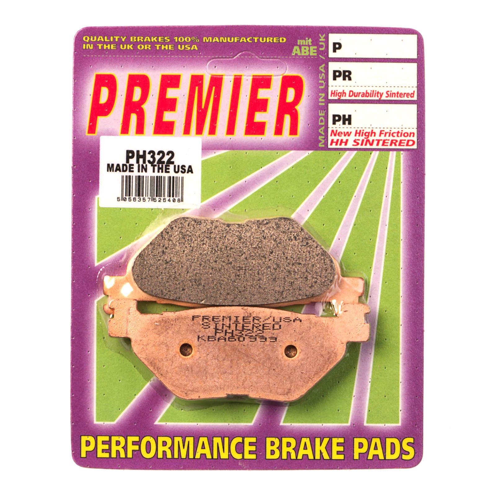 New PREMIER Brake Pad - PH Street Sintered (GF165S3) #PBPH322