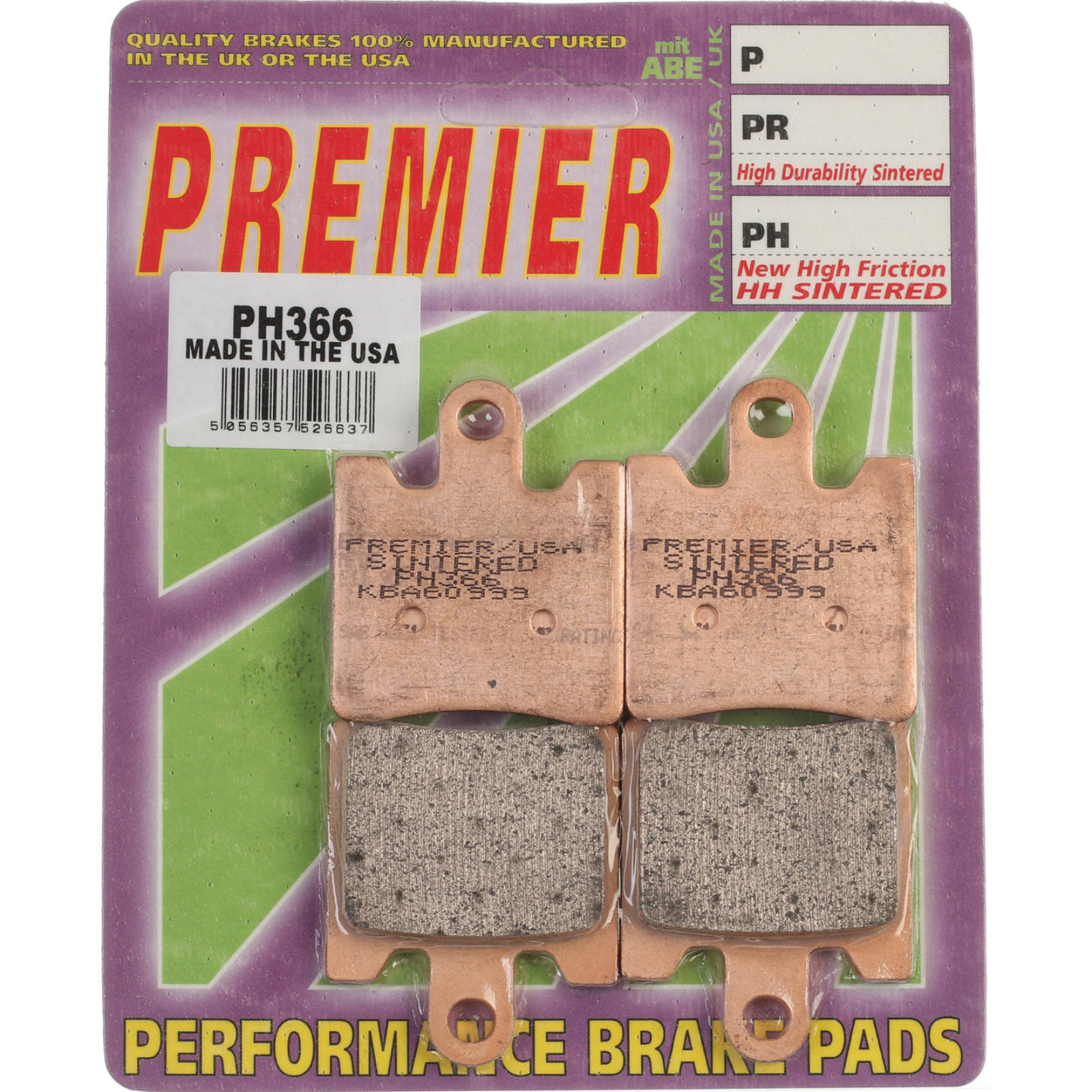 New PREMIER Brake Pad - PH Street Sintered (GF326S3) #PBPH366