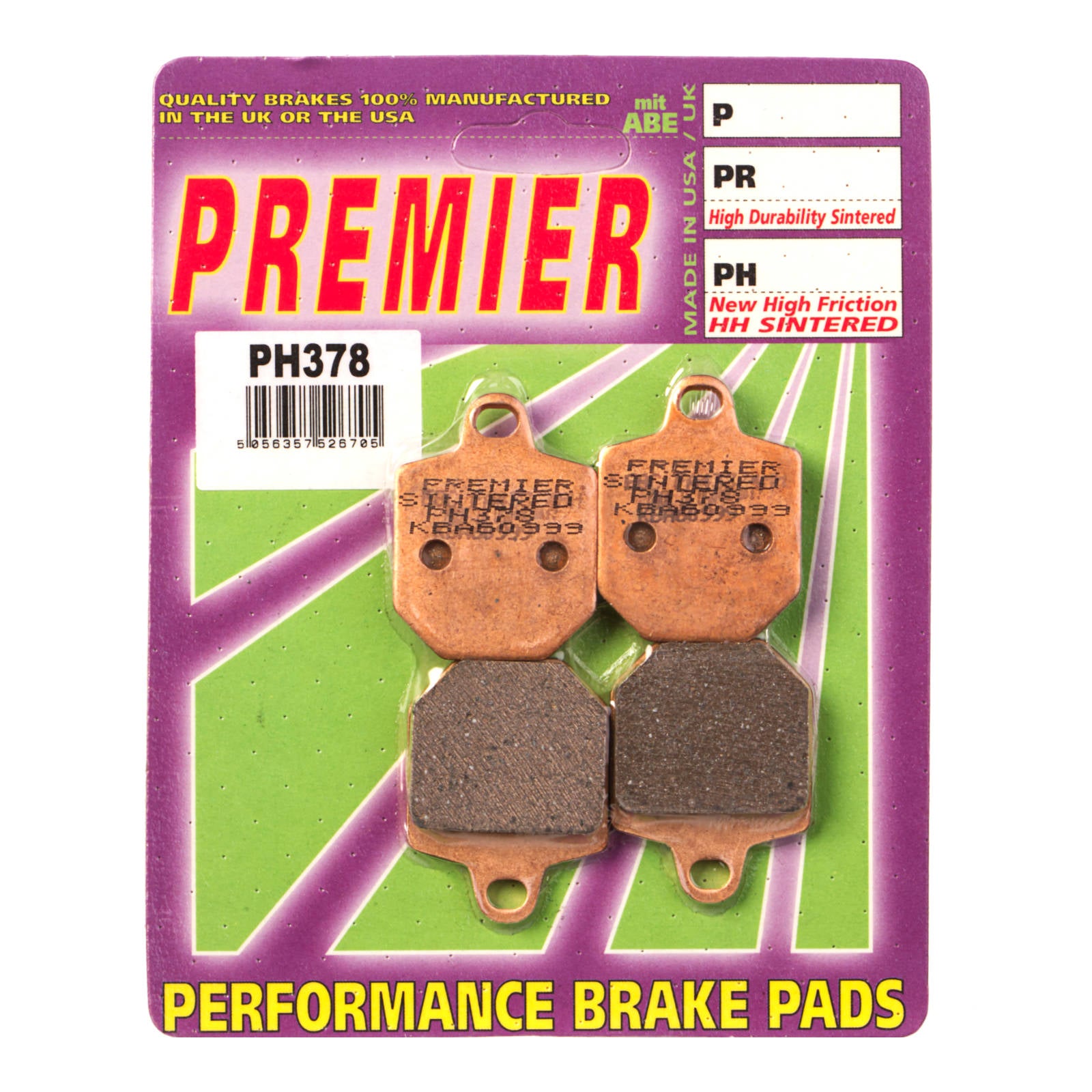New PREMIER Brake Pads - PH Street Sintered #PBPH378