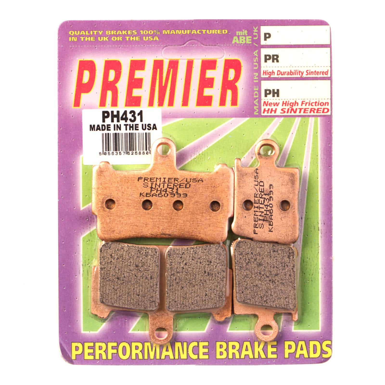 New PREMIER Brake Pad - PH Street Sintered (GF298S3) #PBPH431
