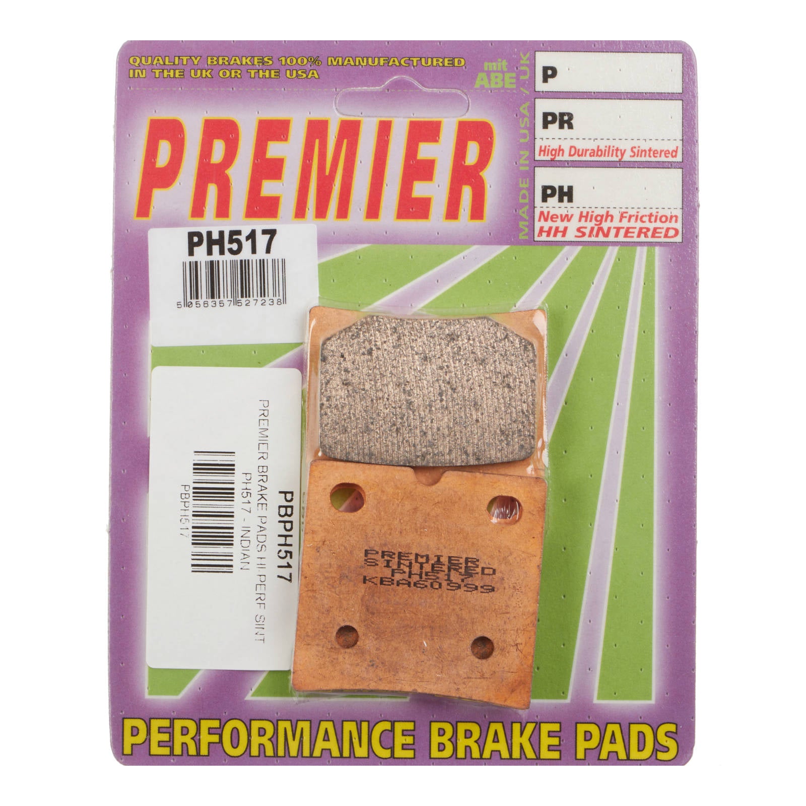 New PREMIER Brake Pads - PH Street Sintered #PBPH517