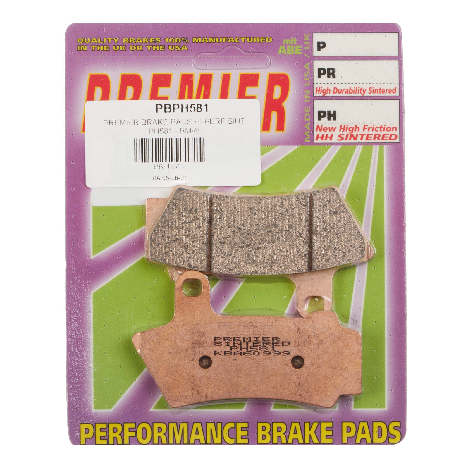 New PREMIER Brake Pads - PH Street Sintered #PBPH581