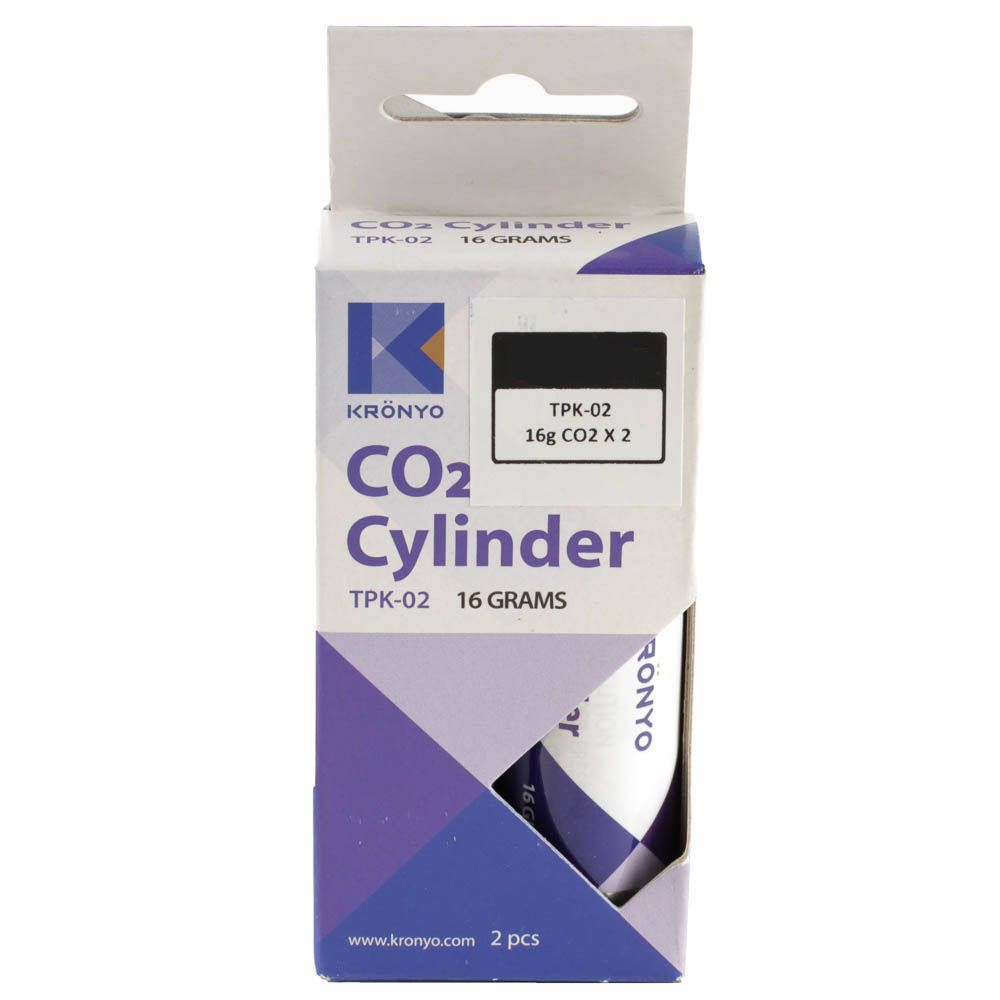 New KRONYO Co2 Cylinders 16G / 2Pk #PKTPK02
