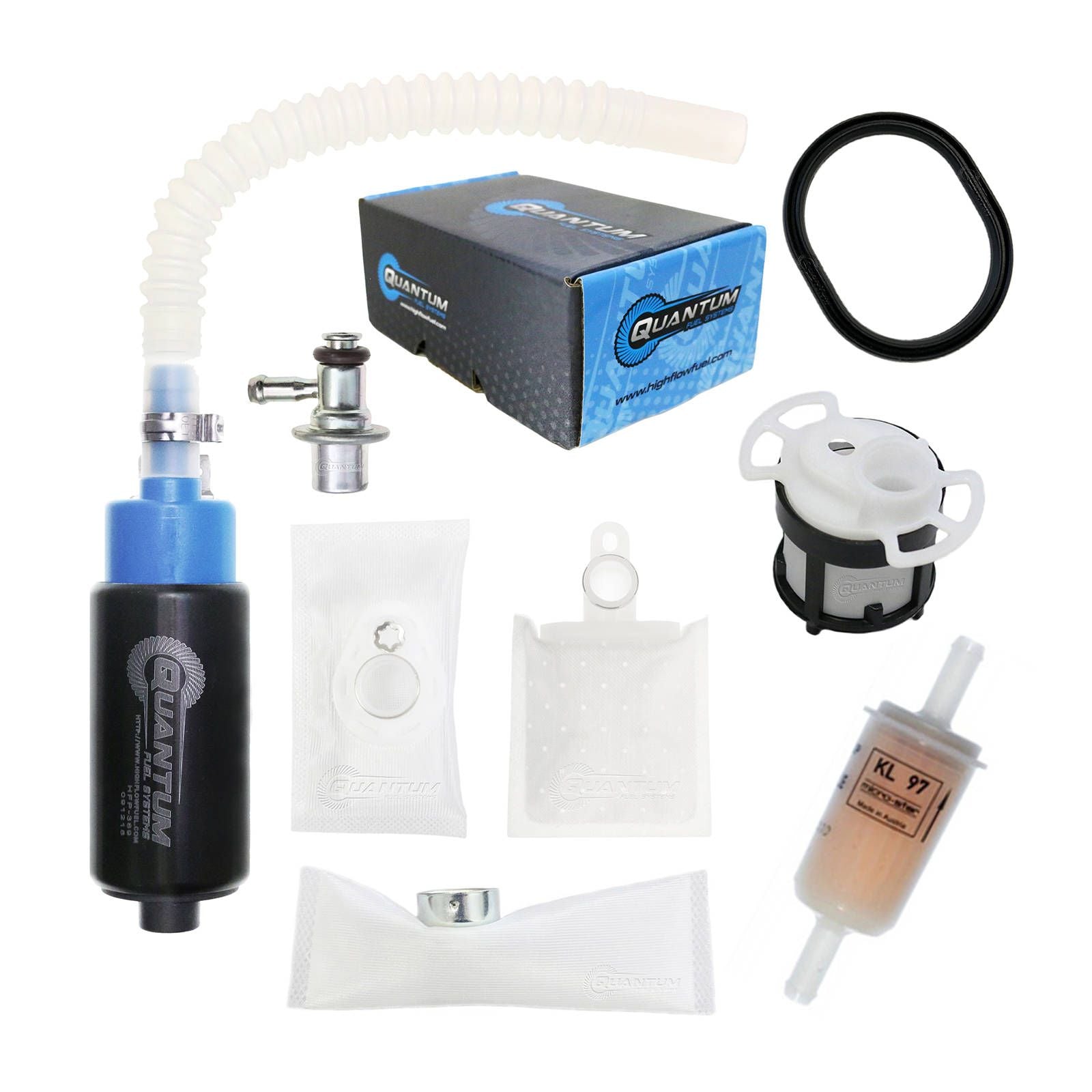 QUANTUM In-Tank EFI Fuel Pump With Regulator Tank Seal Filter #QFHFP389U2R2TF | Australian Moto Spares