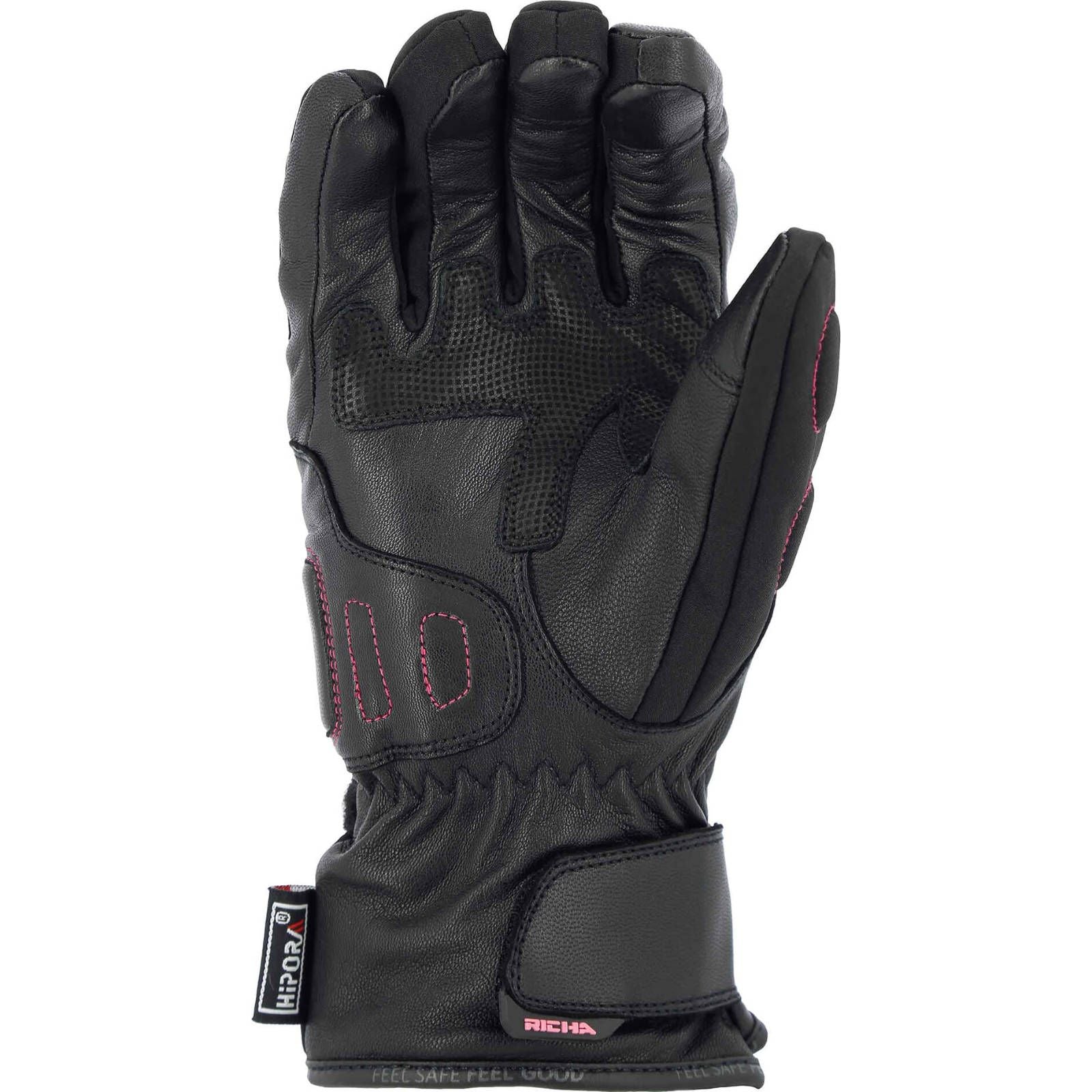 New RICHA ELLA LADIES ALL-SEASON GLOVE BLK//PNK LGE //7 RALGEPL
