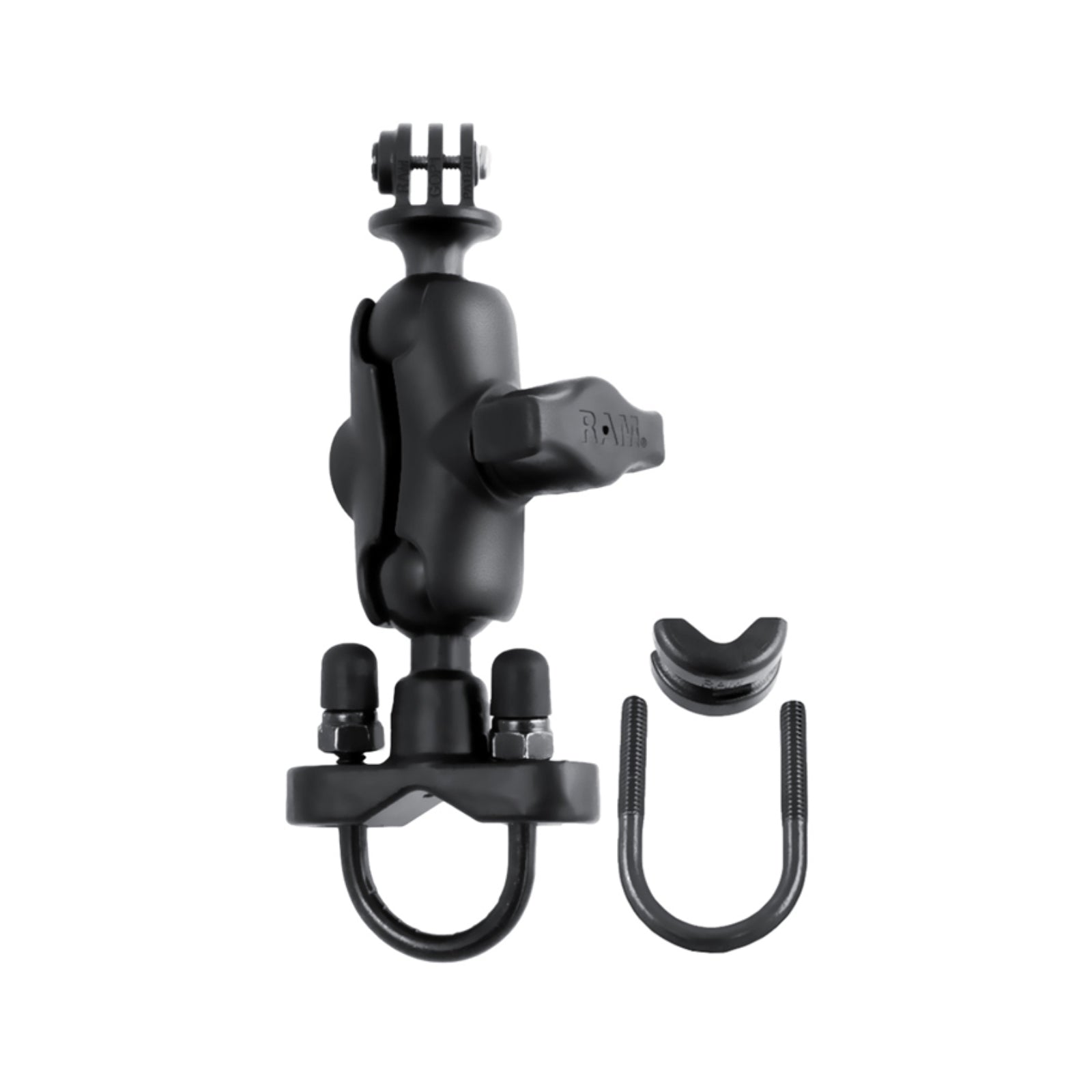 RAM MOUNTS Handlebar U-Bolt Double Ball Mount With Action Camera Adapter | Australian Moto Spares