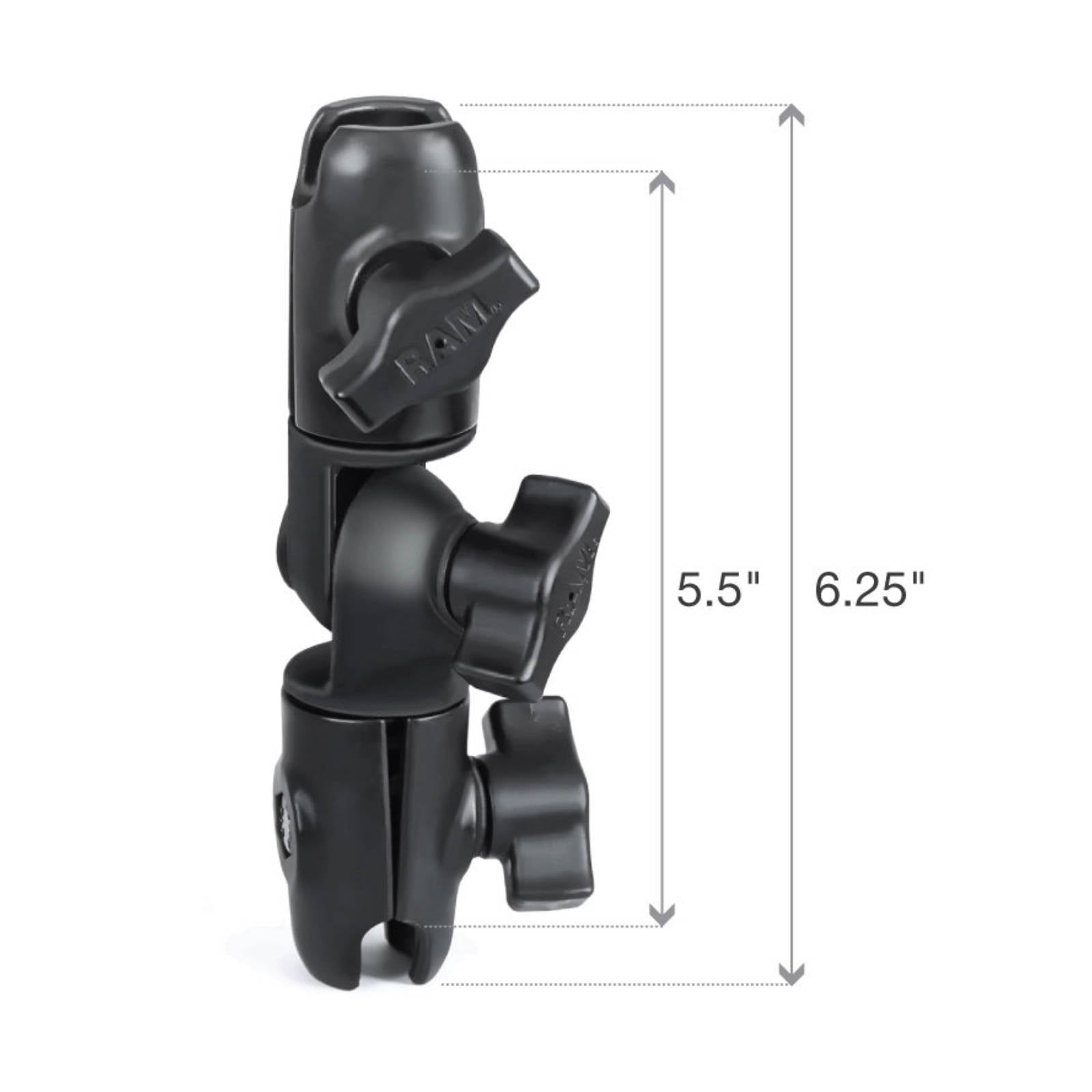 New RAM MOUNTS Composite Double Socket Swivel & Ratchet ARM #RAPB2002U