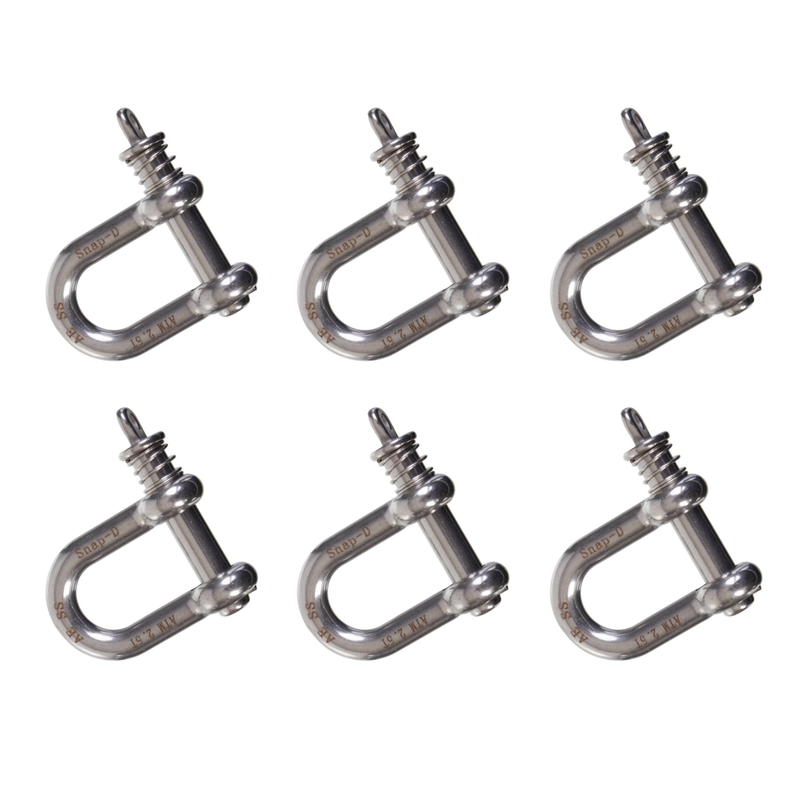 New SNAP-D 12mm D Shackle - 6 Pack Special #SD12DSS6PK