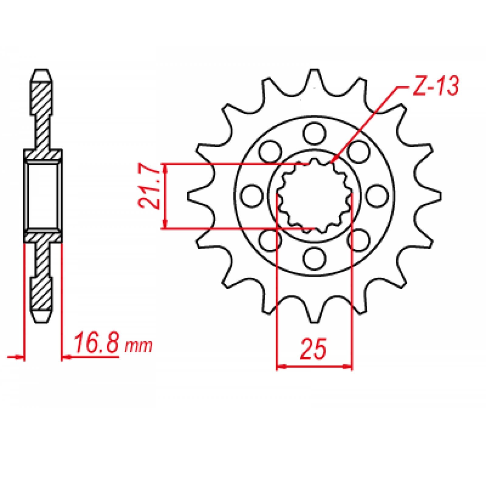 New MTX 1373 Steel Sprocket - Front #520 (16T) #SPF204216