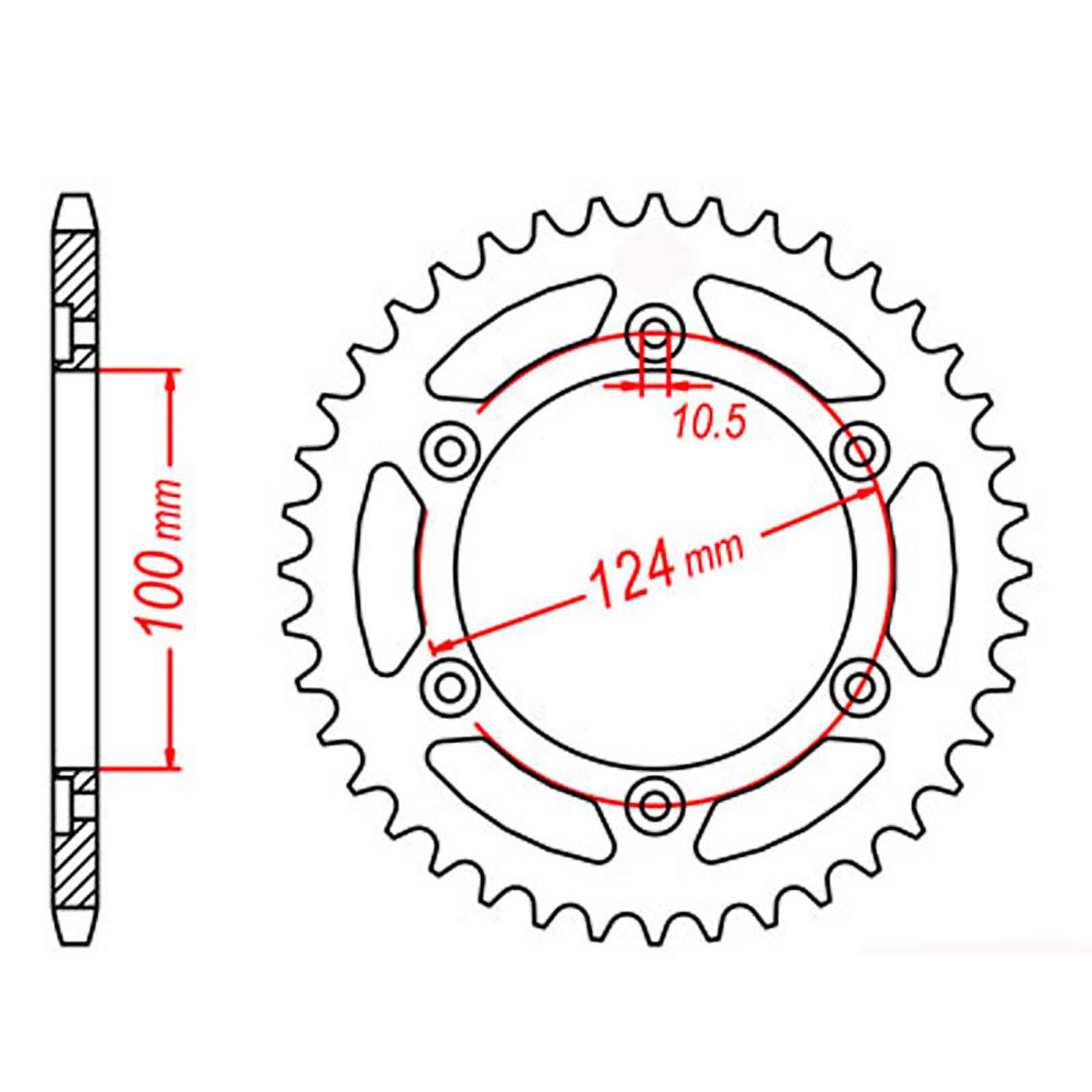 New MTX 735 Steel Sprocket - Rear #520 (42T) #SPR102742