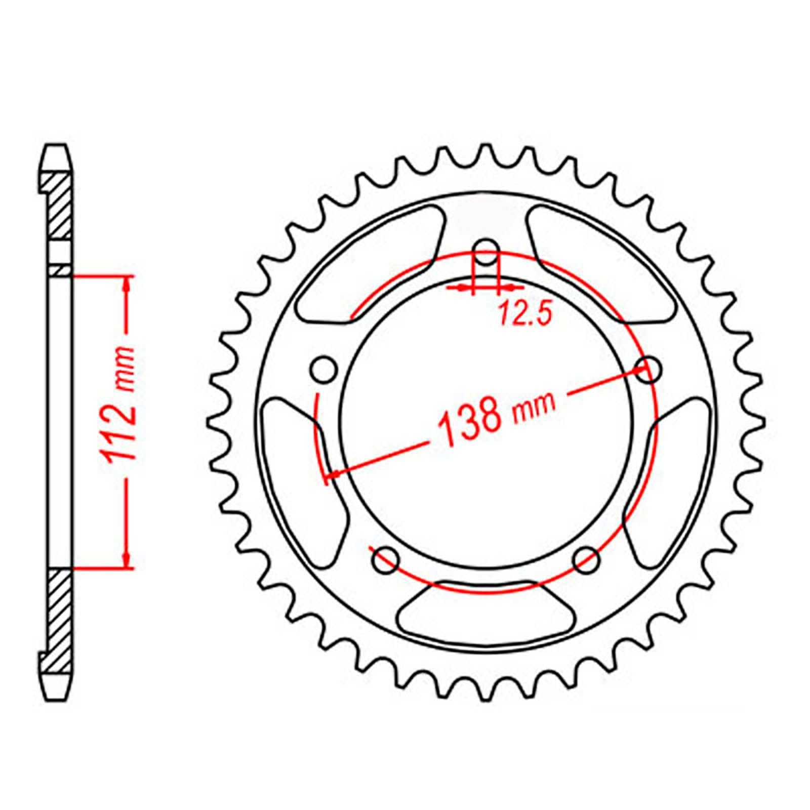 New MTX 302 Steel Sprocket - Rear #530 (44T) #SPR40844