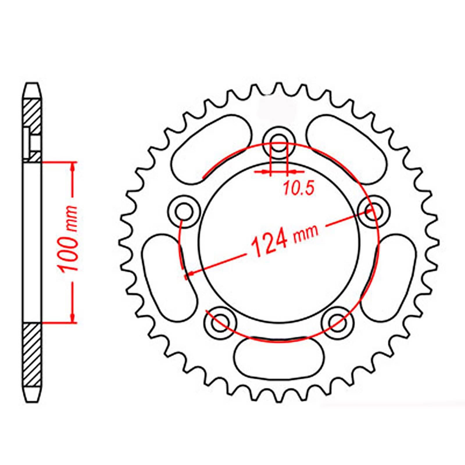 New MTX 744 Steel Sprocket - Rear #525 (36T) #SPR444336