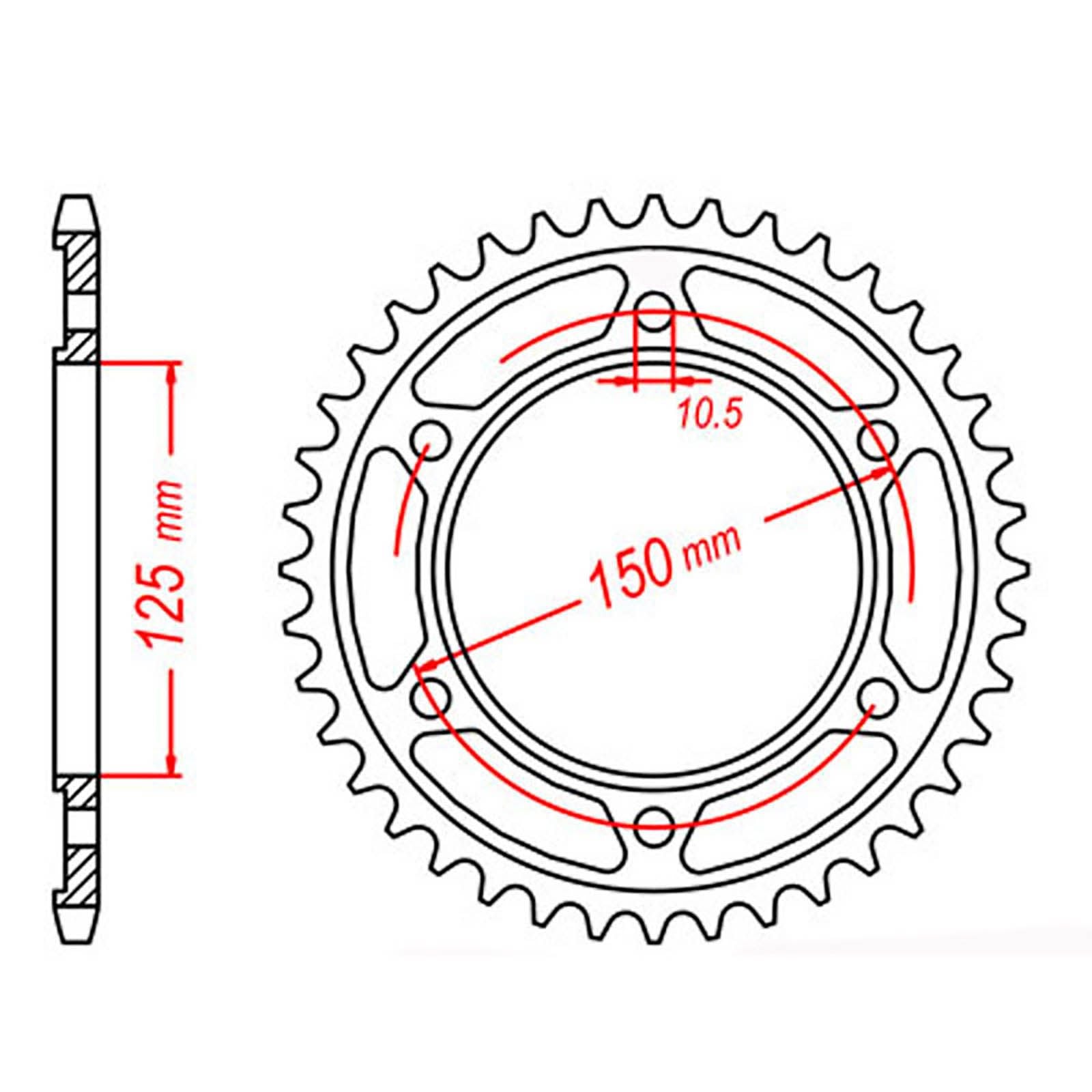 New MTX 899 Steel Sprocket - Rear #525 (45T) #SPR445445