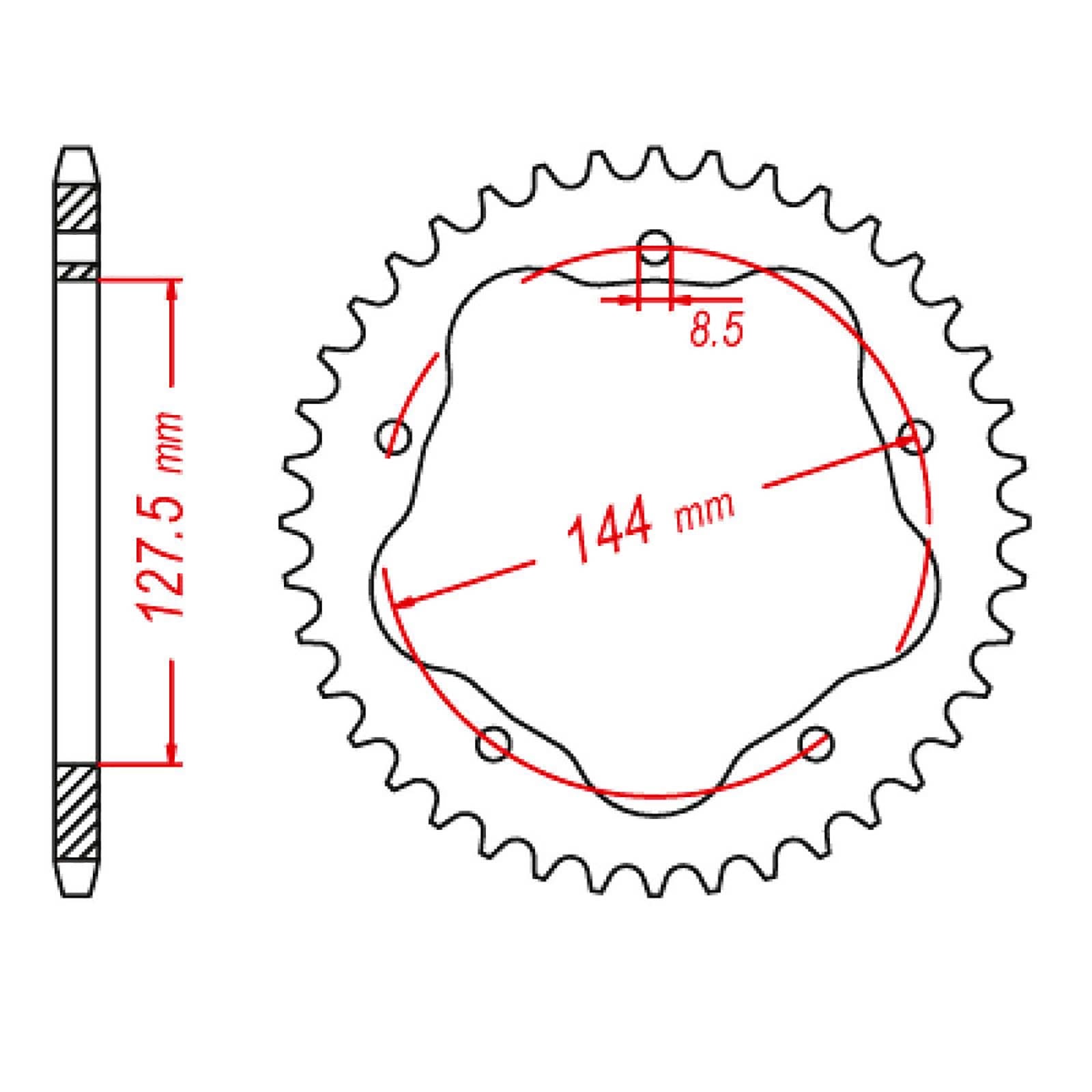 New MTX 751 Steel Sprocket - Rear #520 (36T) #SPR75136