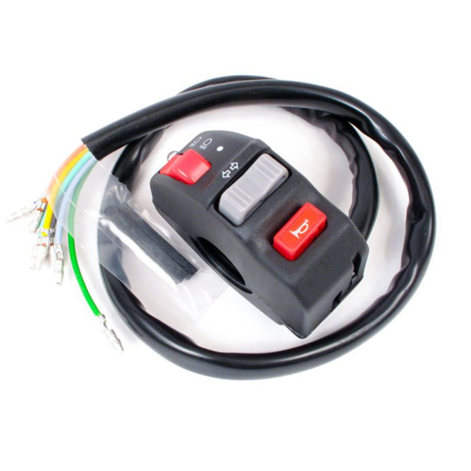 New WHITES Switch Block Off-Road Headlight On/Hi-Low/Turn/Horn #SWHSBORM1