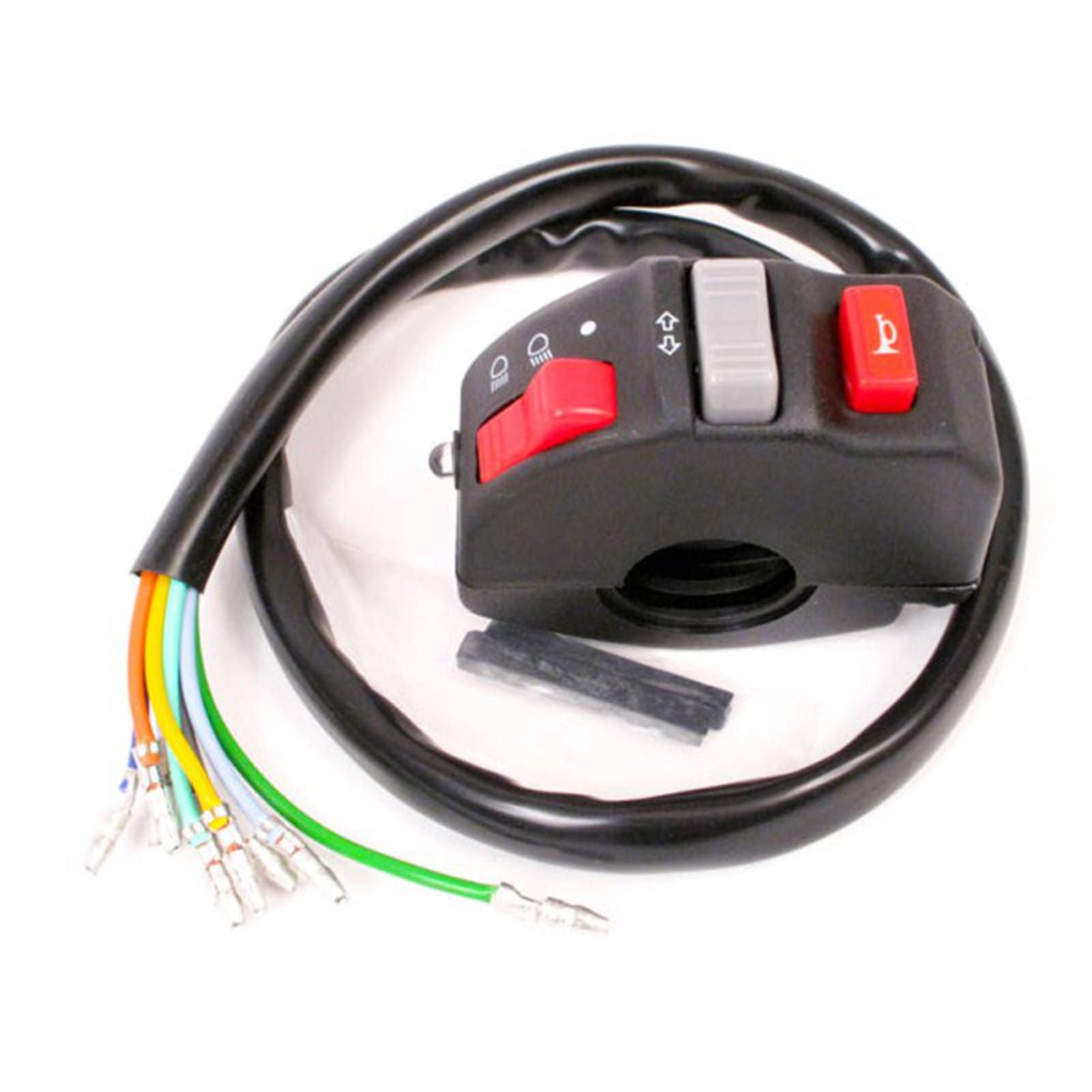 New WHITES Switch Block Off-Road Headlight On/Hi-Low/Turn/Horn #SWHSBORM1