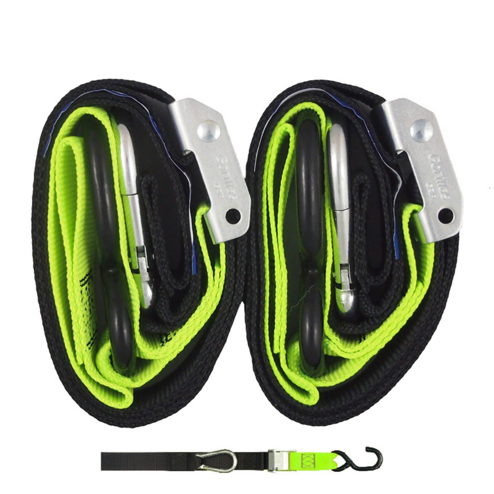 New GORILLAS GRIP Tie Down 38Mm S/HK Black / Green Loop #TD4BG