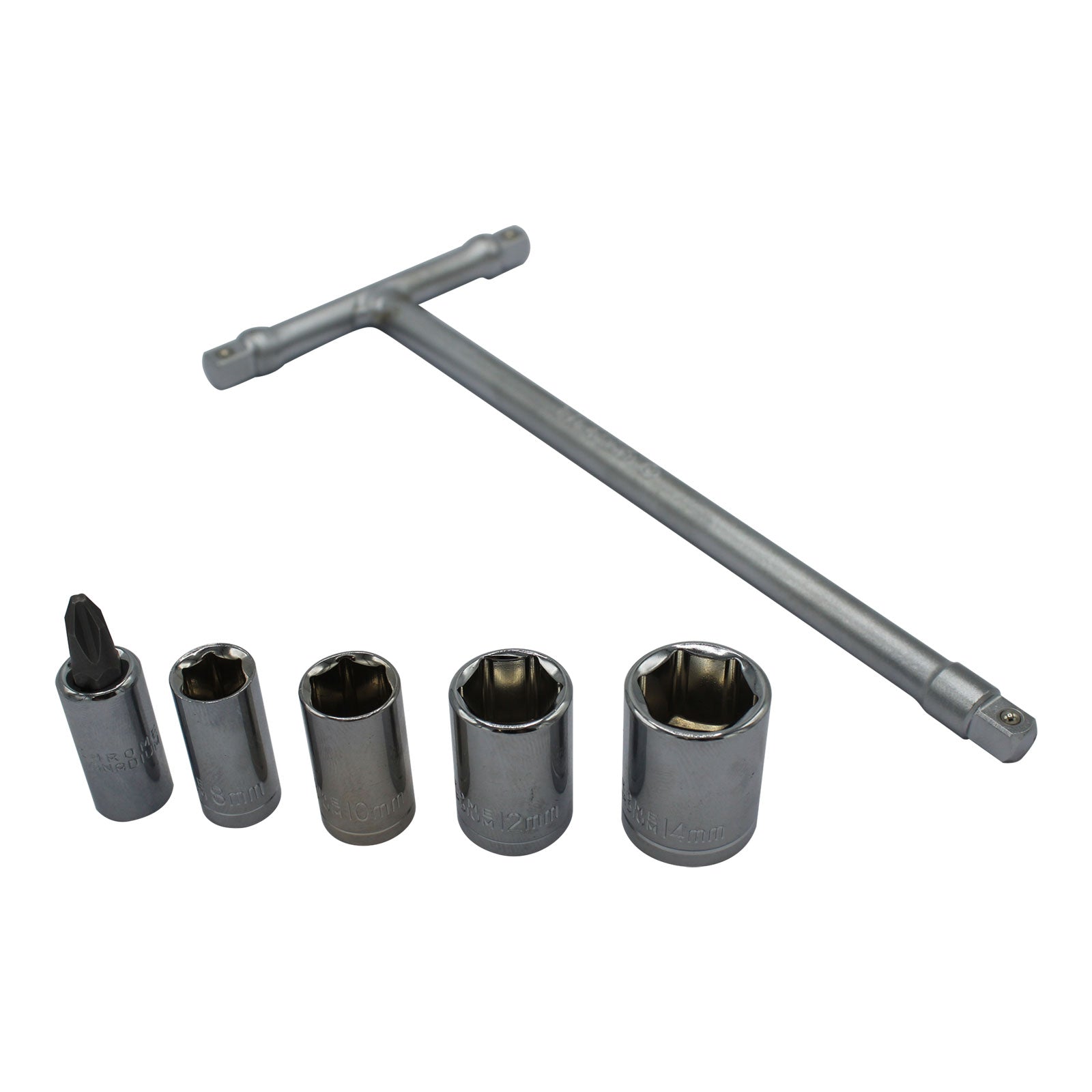 New WHITES Mini T-Handle Socket Set 6/8/10/12/14mm+Phillips#2 #TMW8409210 | Australian Moto Spares