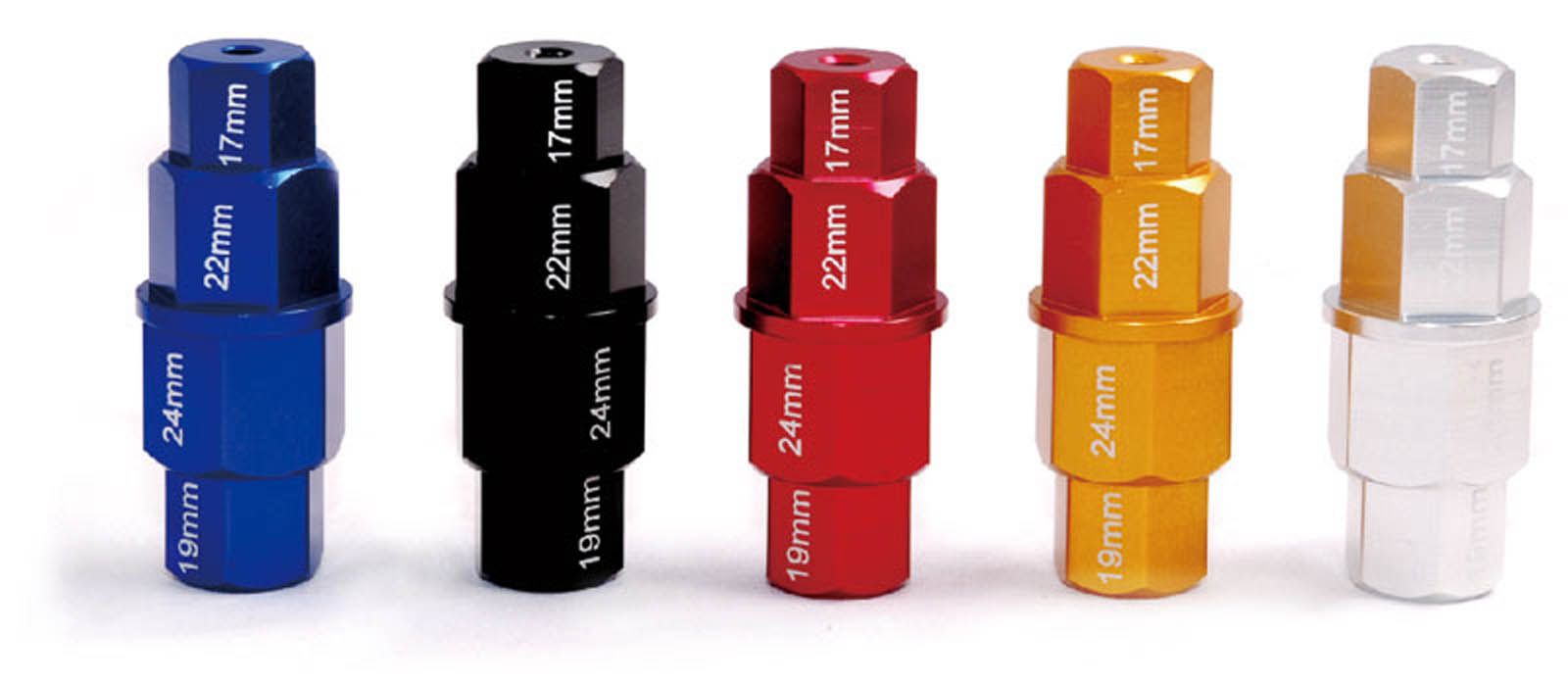 New WHITES 4 IN 1 HEX AXLE TOOL ALU BLUE -17mm 19mm 22mm 24mm TMWPHTB