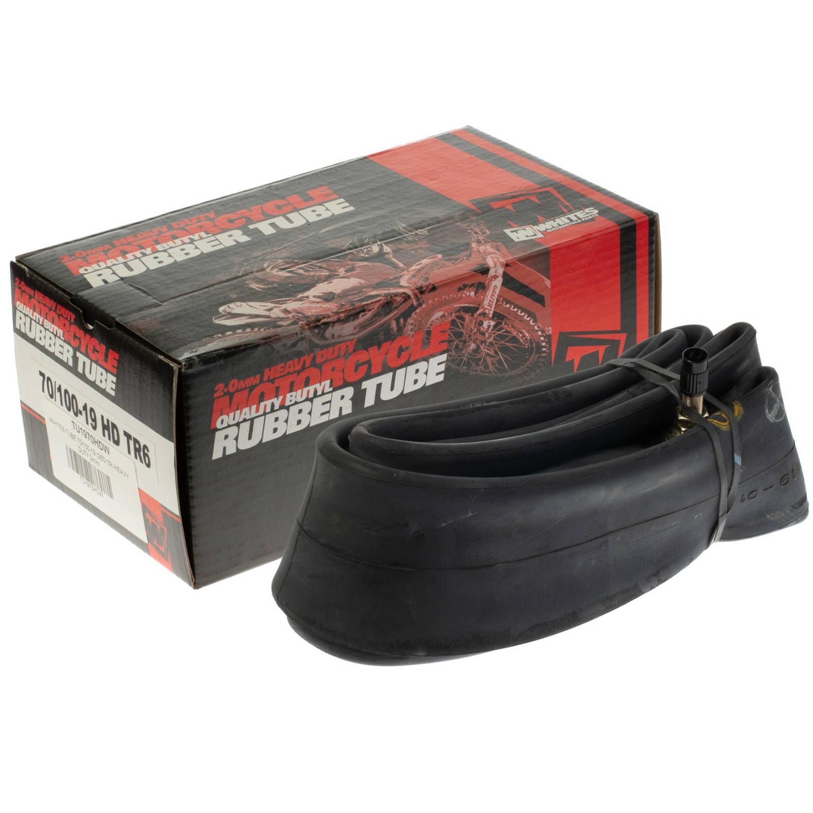 WHITES Motorcycle Inner Tire Tube 70/100-19 (250-19) Heavy Duty 2mm #TU1970HDW